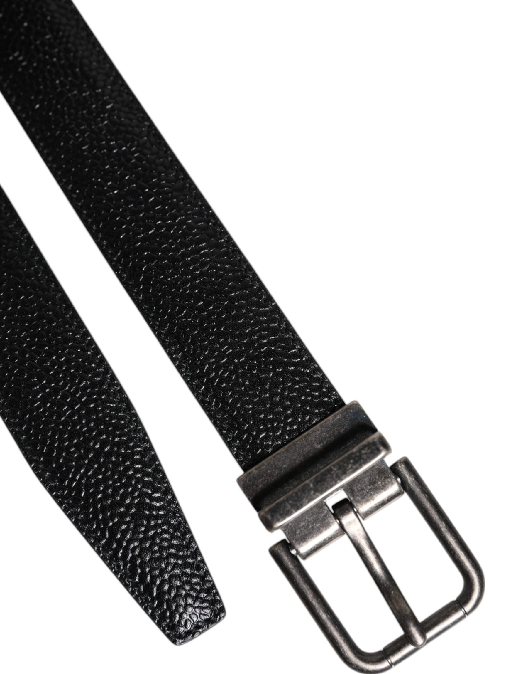 Dolce & Gabbana Black Calf Leather Classic Metal Buckle Belt | Regal Royce
