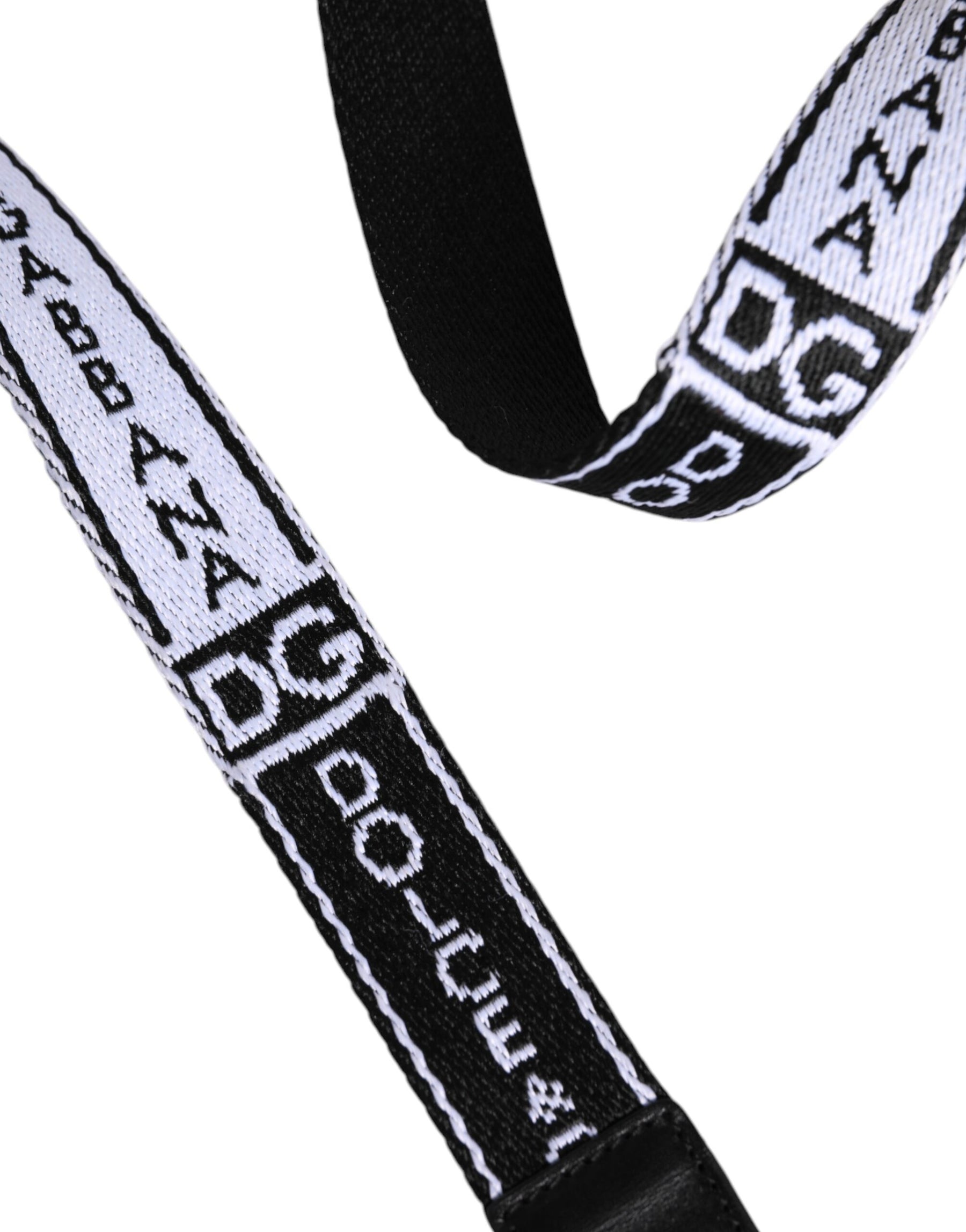 Dolce & Gabbana Black White Printed Metal Logo Buckle Belt | Regal Royce