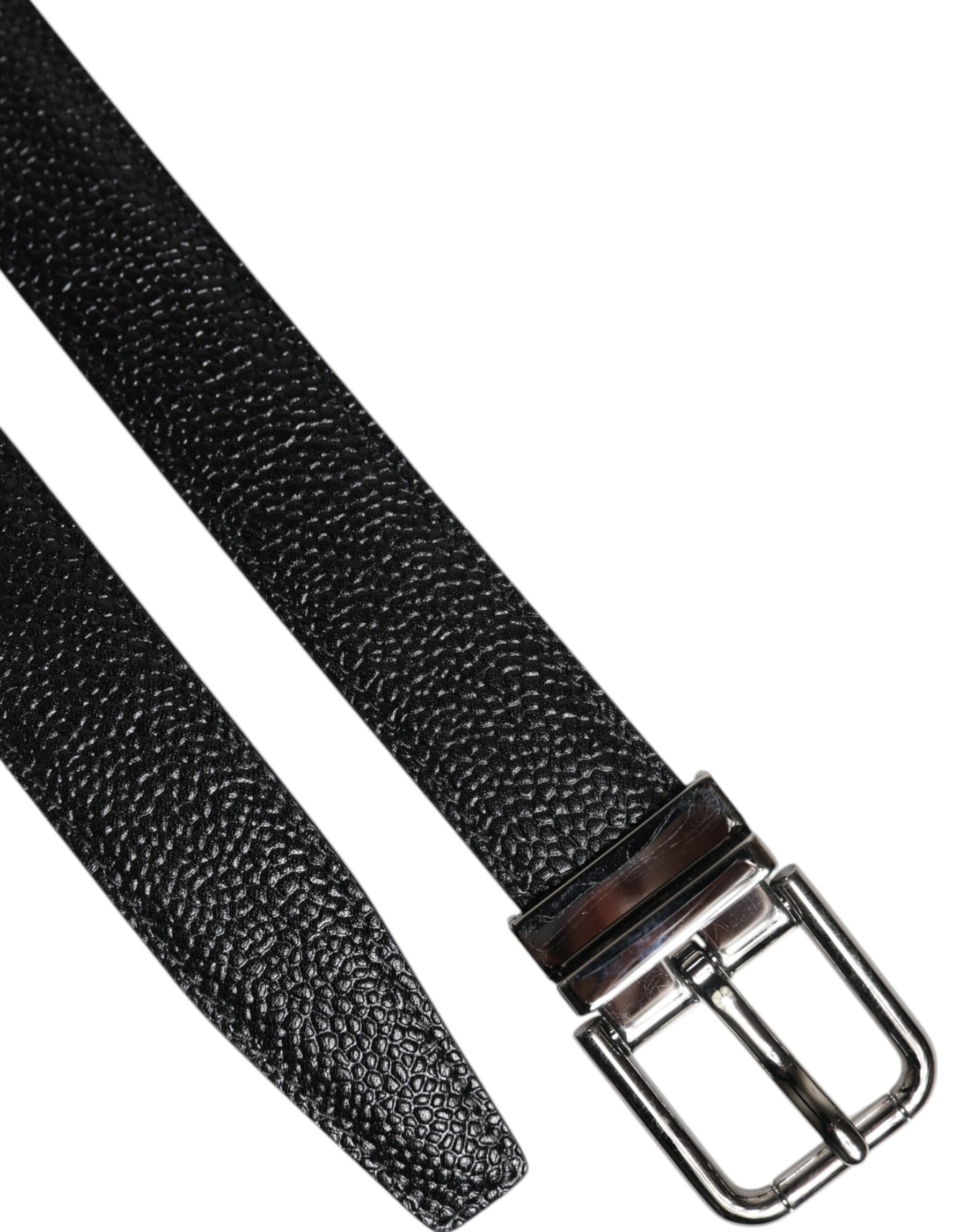 Dolce & Gabbana Black Calf Leather Classic Metal Buckle Belt | Regal Royce