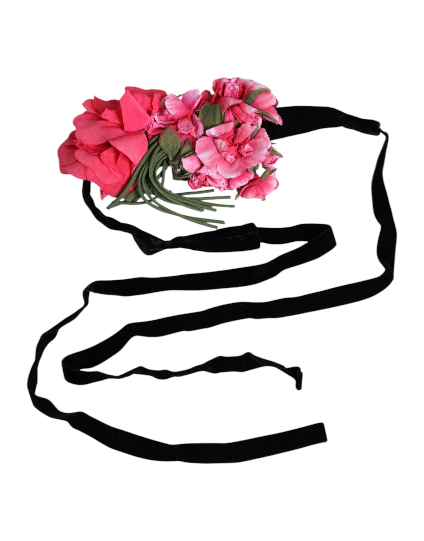 Dolce & Gabbana Multicolor Floral Applique Detail Tie Belt | Regal Royce