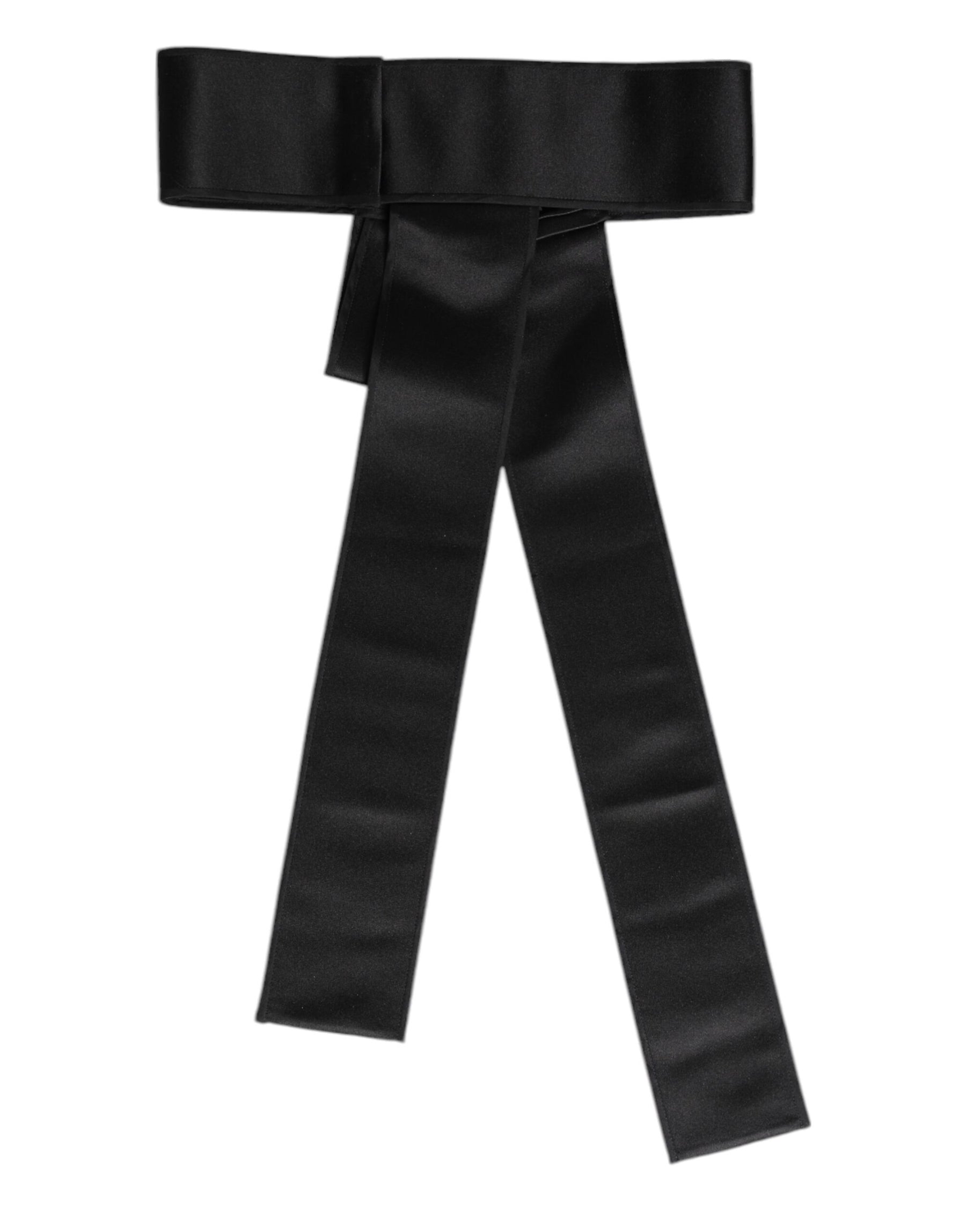 Dolce & Gabbana Black Satin Wide Waist Belt | Regal Royce