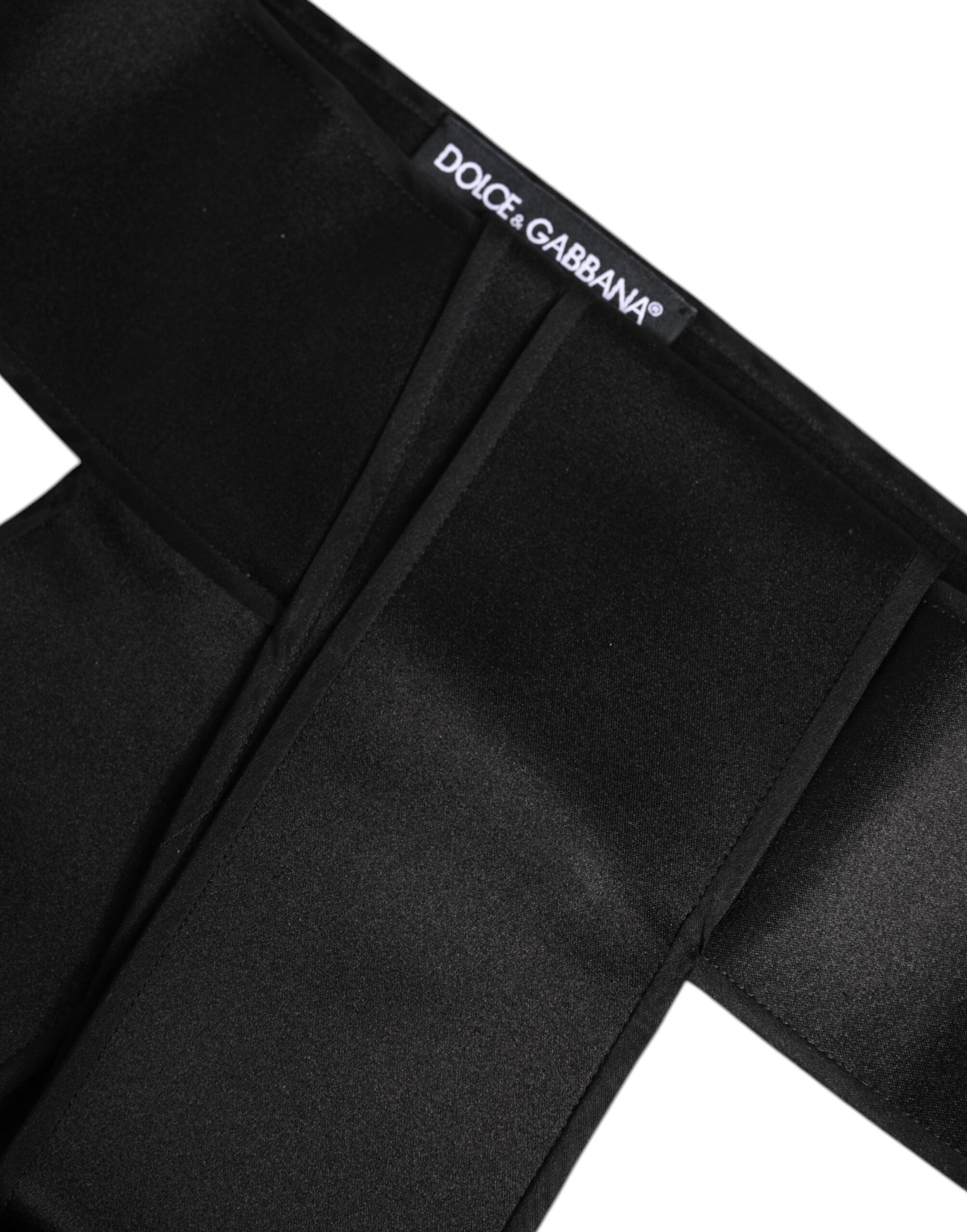 Dolce & Gabbana Black Satin Wide Waist Belt | Regal Royce
