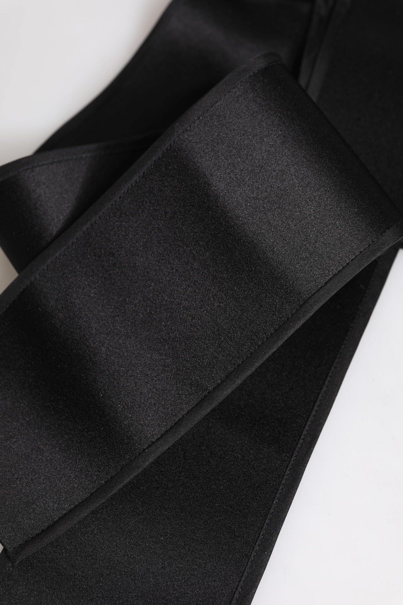 Dolce & Gabbana Black Satin Wide Waist Belt | Regal Royce