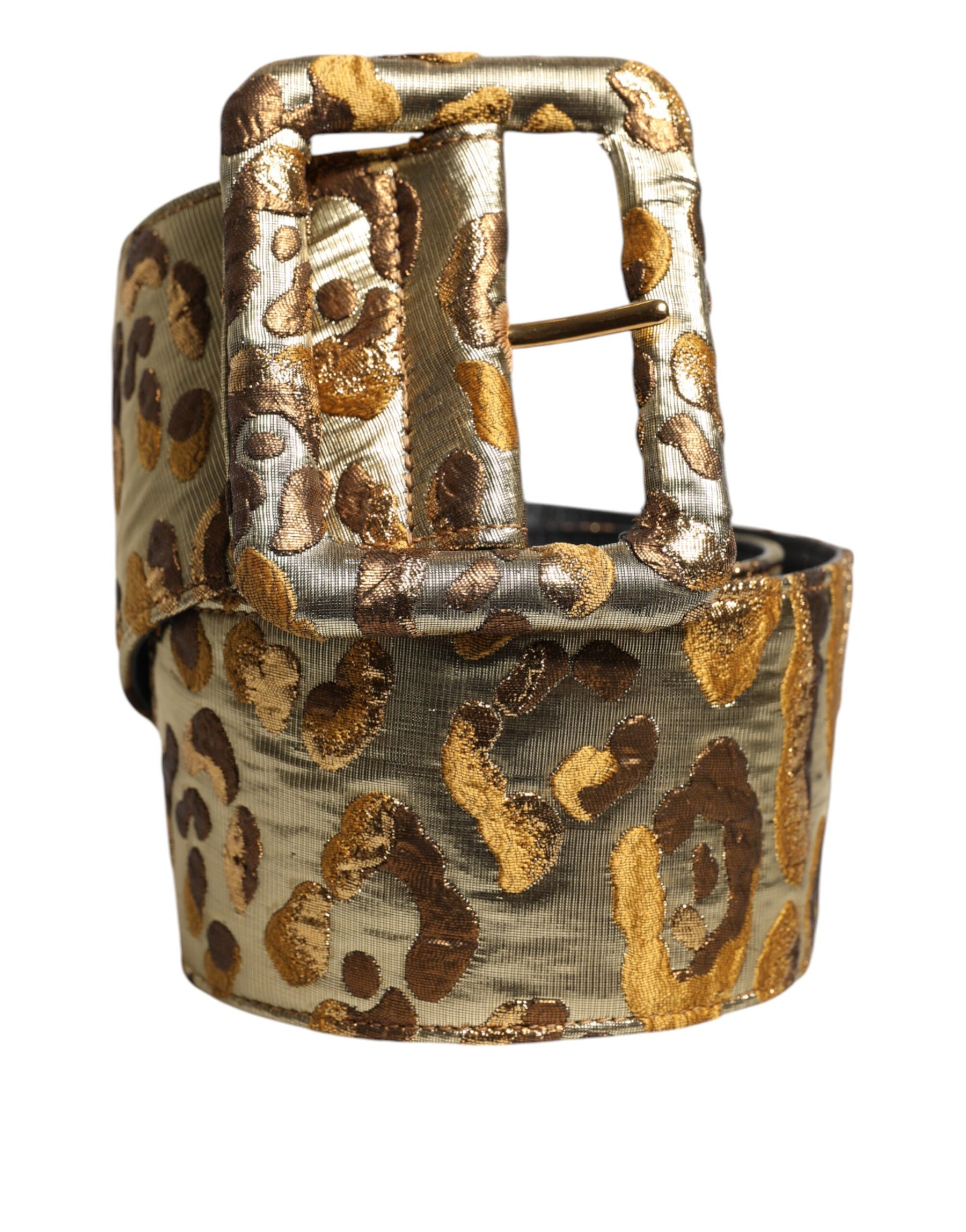 Dolce & Gabbana Gold Spotted Jacquard Fabric Wide Waist Belt | Regal Royce
