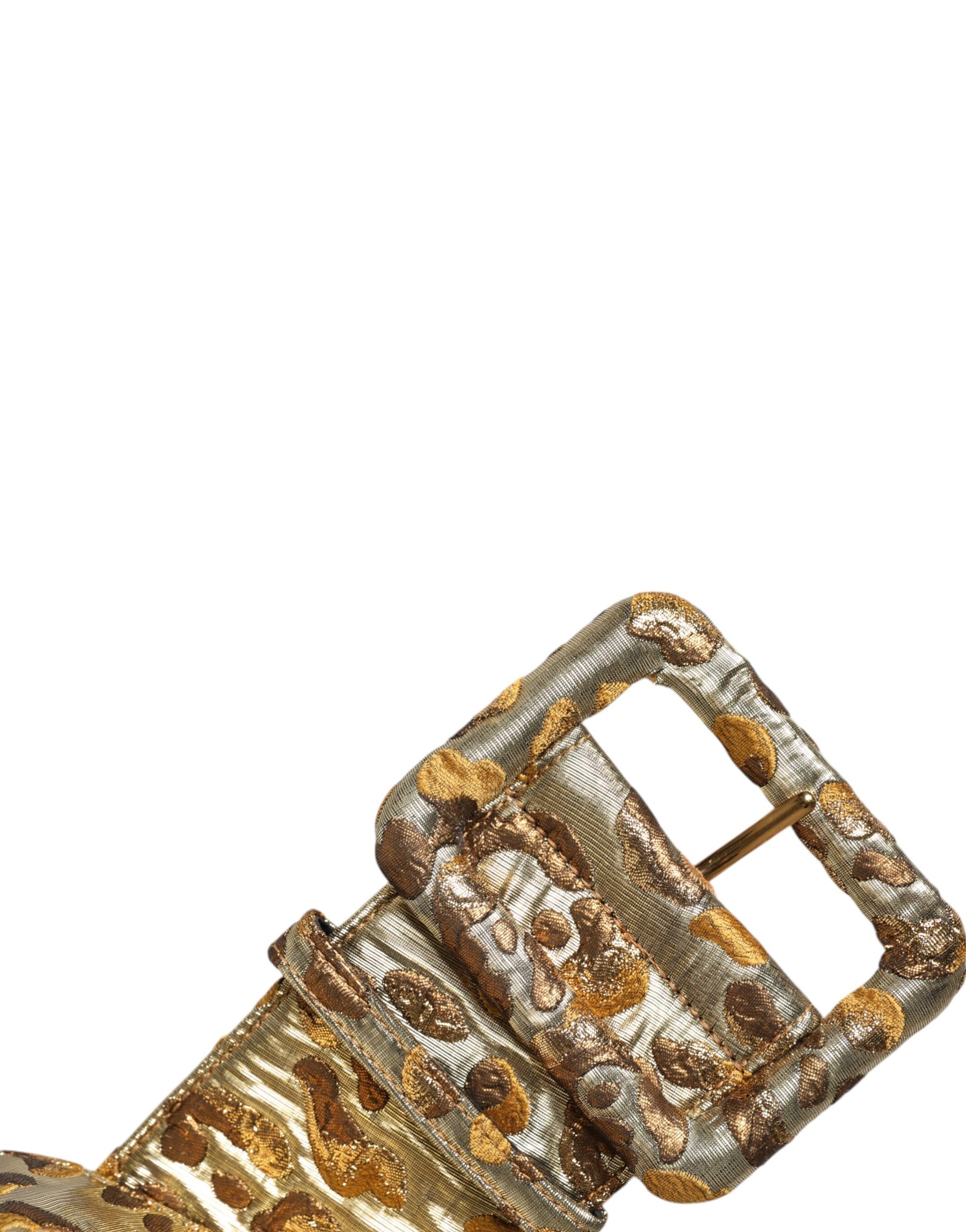 Dolce & Gabbana Gold Spotted Jacquard Fabric Wide Waist Belt | Regal Royce