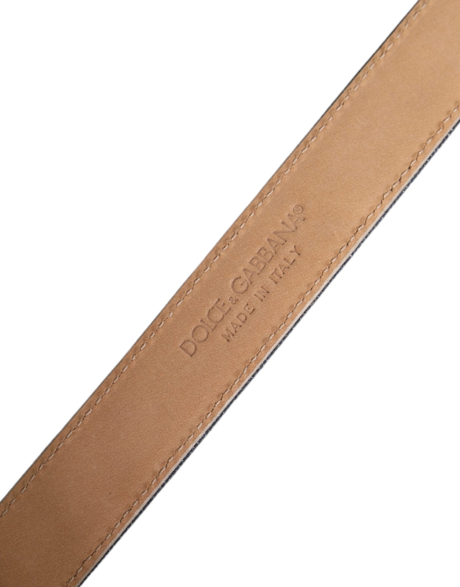 Dolce & Gabbana Blue Denim Silver Logo Metal Waist Buckle Belt | Regal Royce