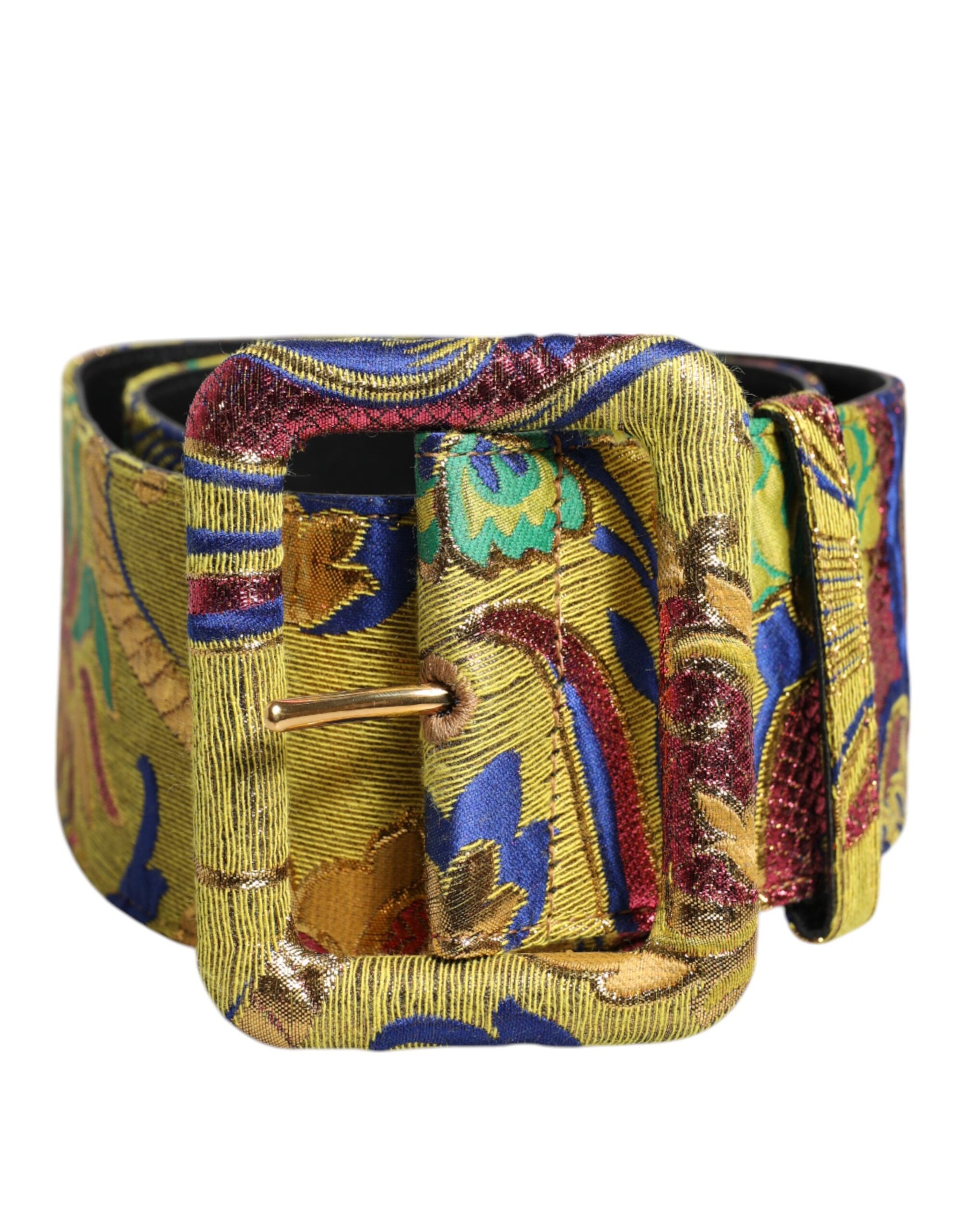 Dolce & Gabbana Multicolor Floral Jacquard Wide Waist Belt | Regal Royce