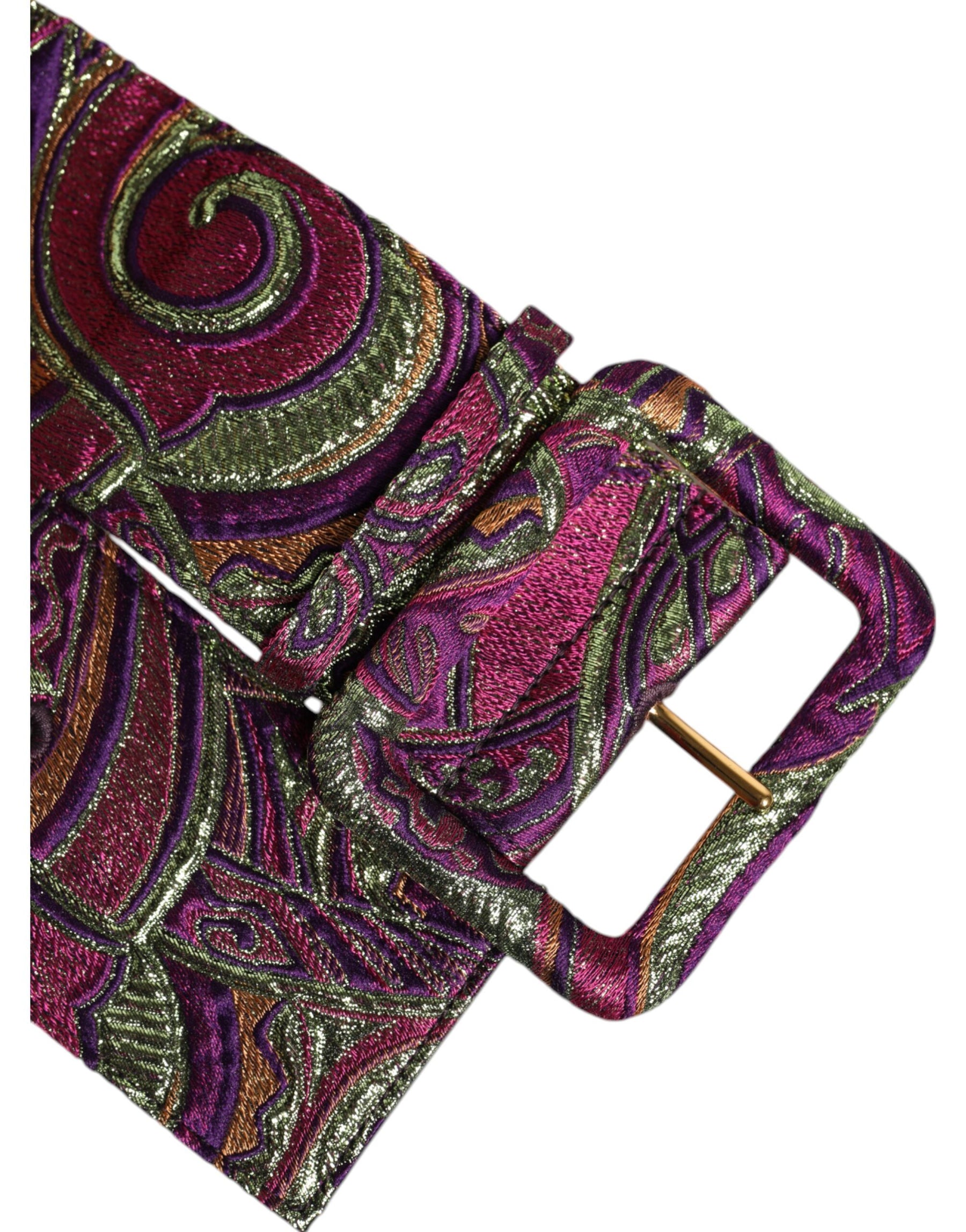 Dolce & Gabbana Multicolor Floral Jacquard Wide Waist Belt | Regal Royce