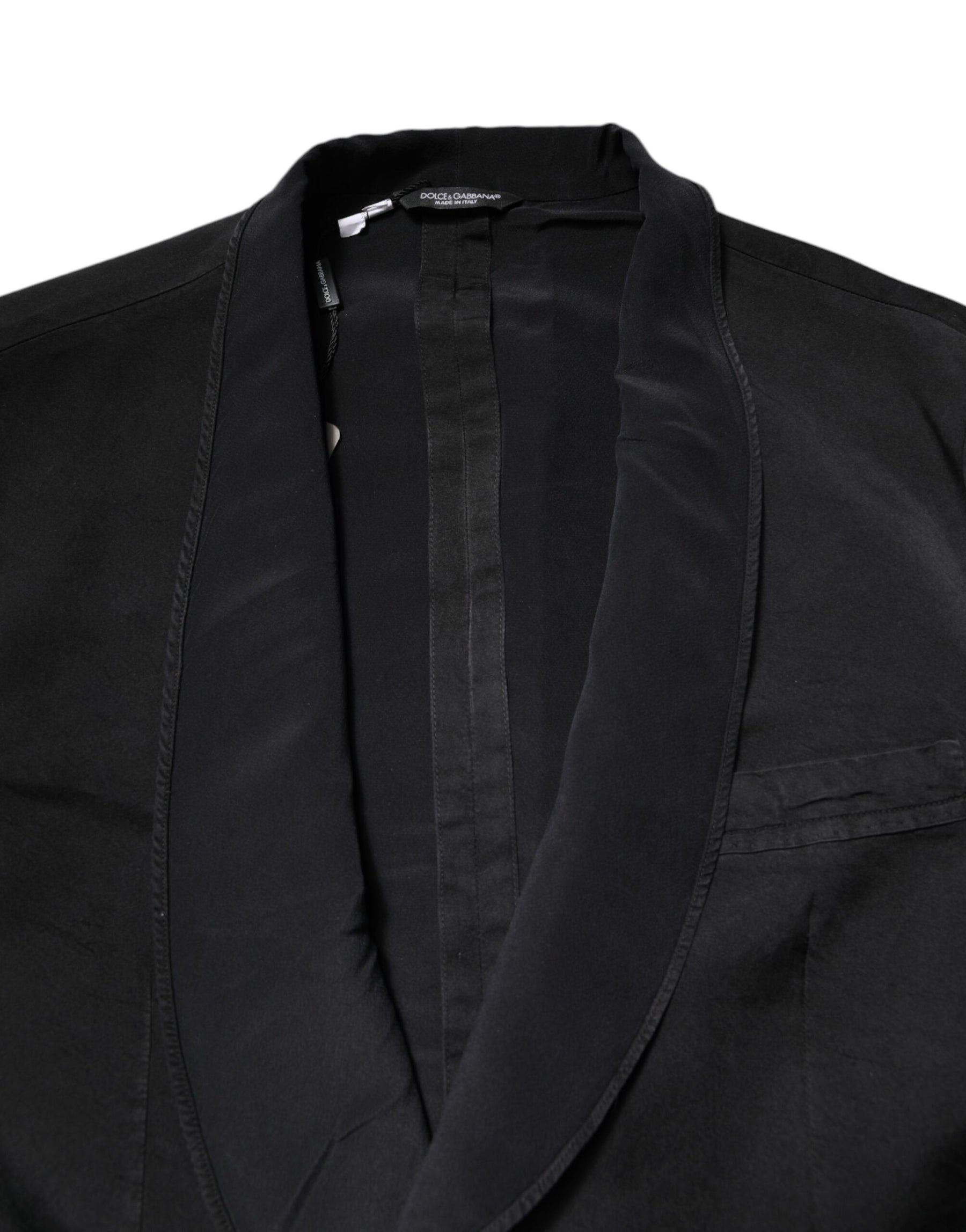 Dolce & Gabbana Black Silk Single Breasted Coat Blazer Suit | Regal Royce