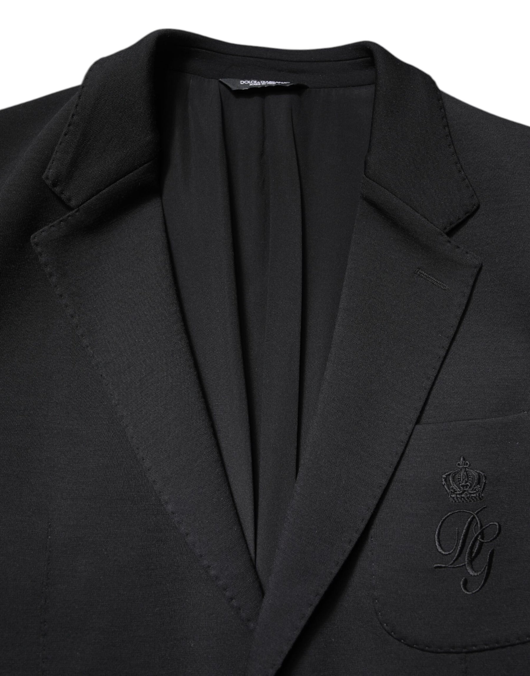 Dolce & Gabbana Black Single Breasted Men Coat Blazer Suit | Regal Royce