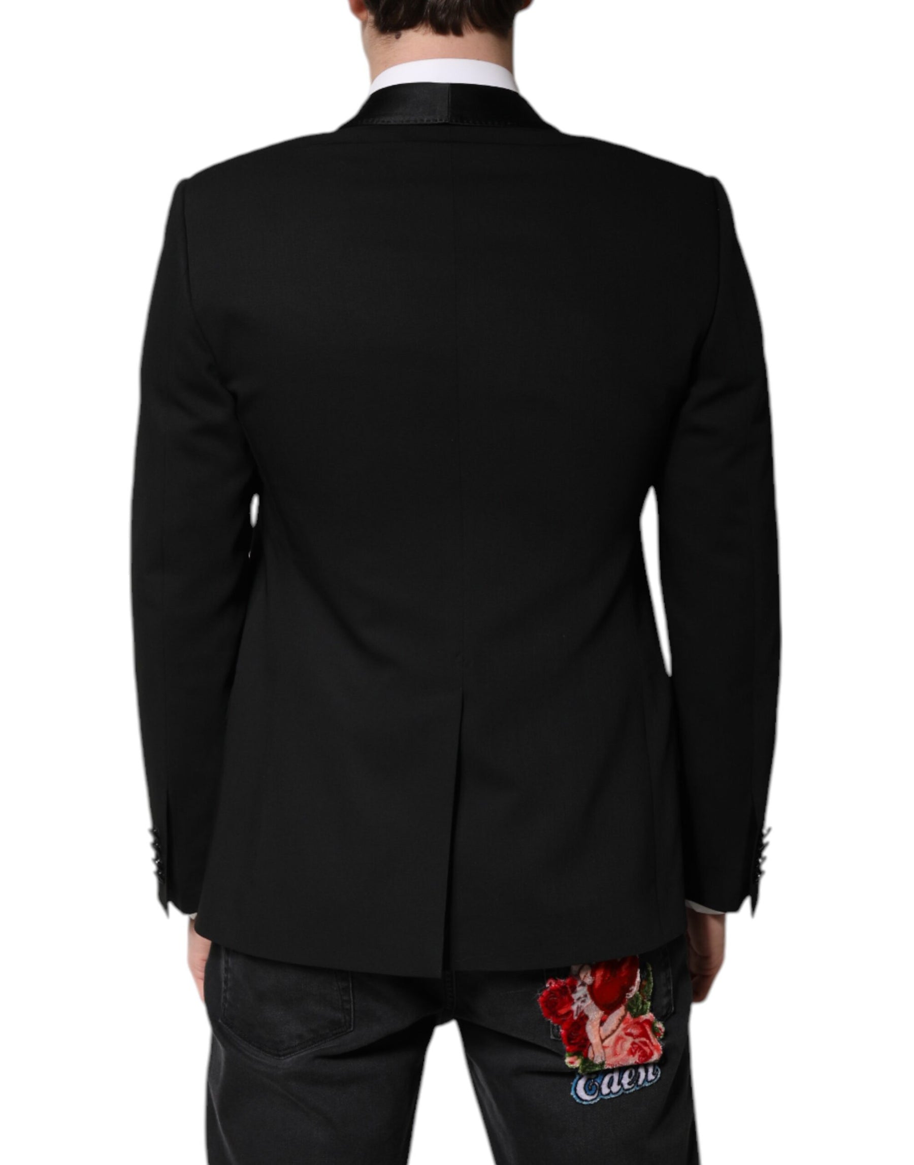 Dolce & Gabbana Black Single Breasted Men Coat MARTINI Blazer | Regal Royce
