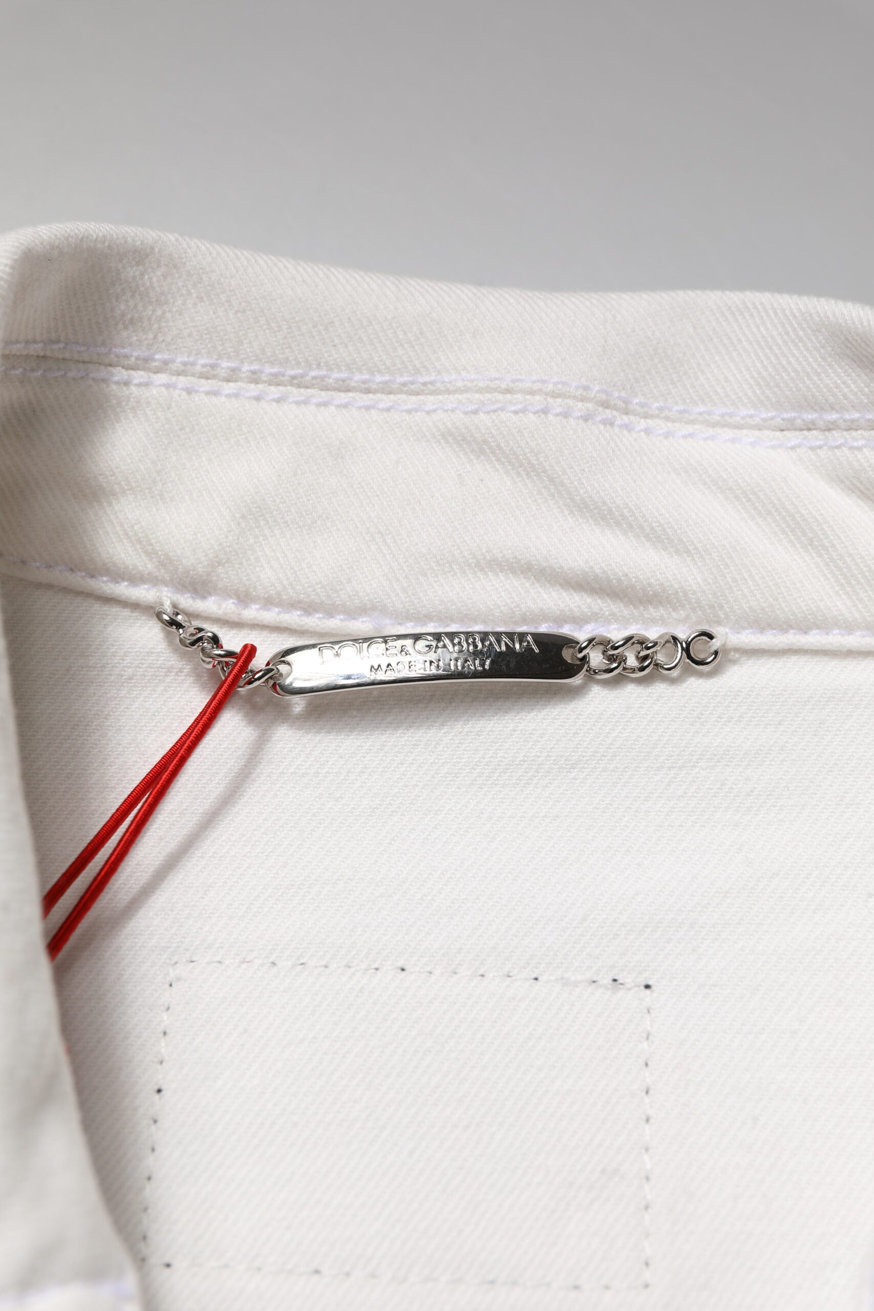 Dolce & Gabbana White Graffiti Cotton Stretch Denim Jacket | Regal Royce