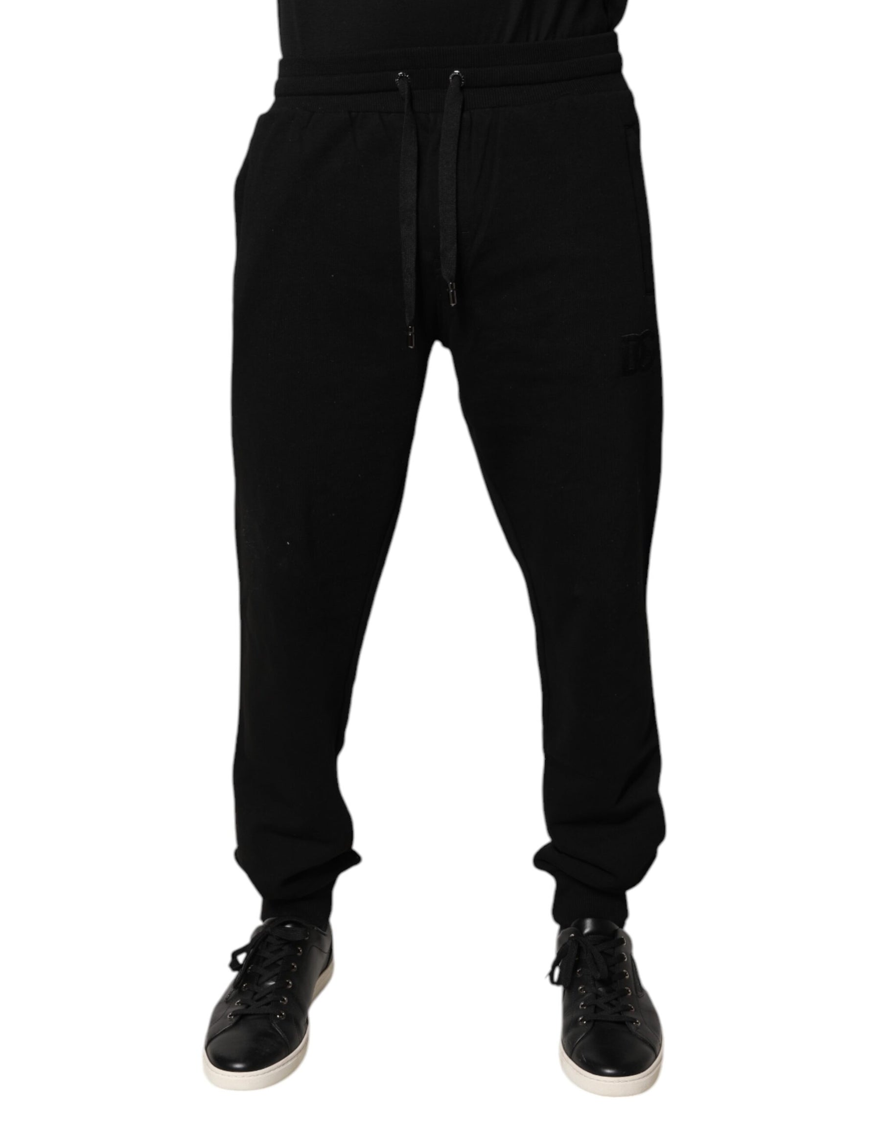 Dolce & Gabbana Black Cotton Mid Waist Jogger Sweatpants Pants | Regal Royce