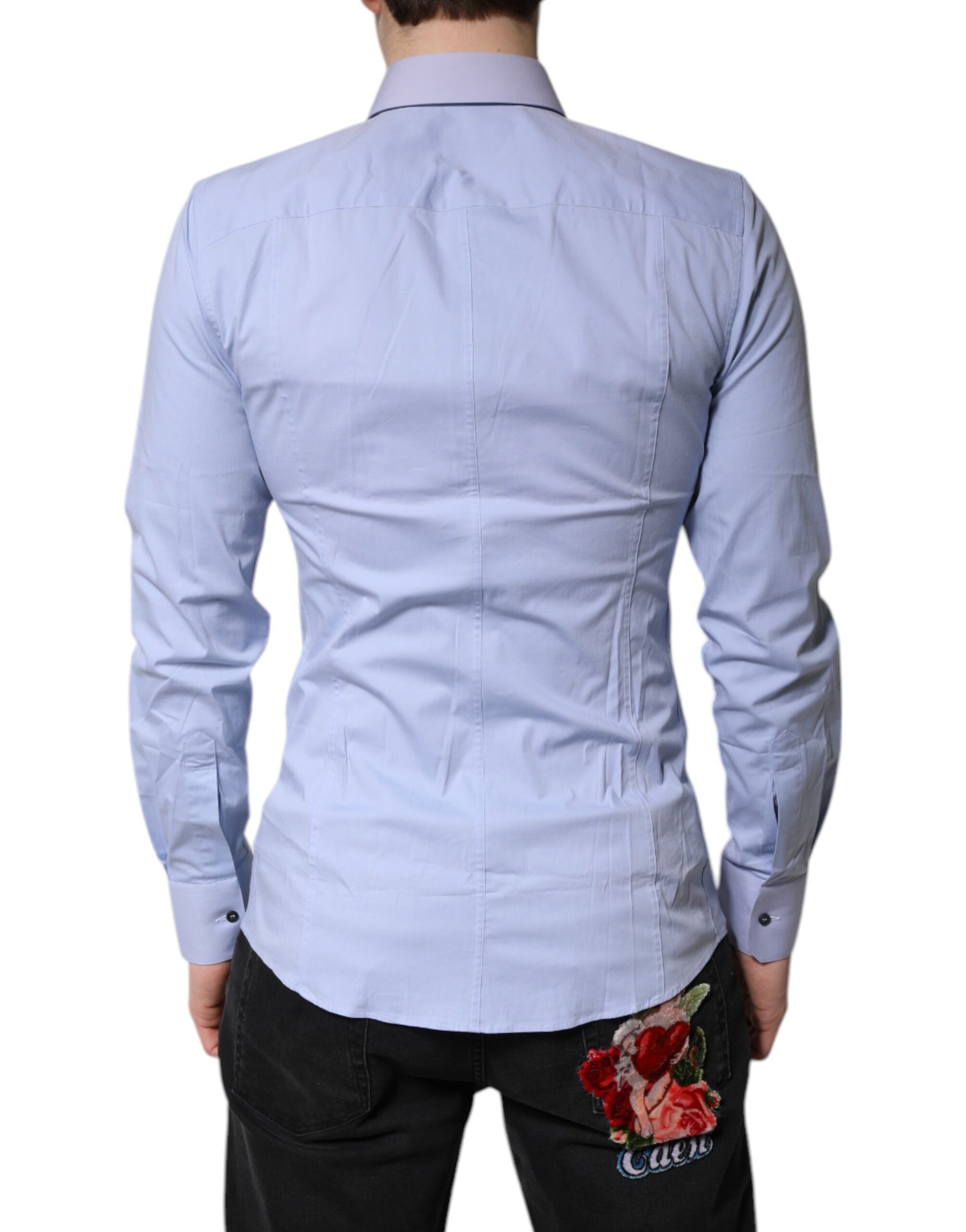 Dolce & Gabbana Light Blue Cotton SICILIA Dress Formal Shirt | Regal Royce