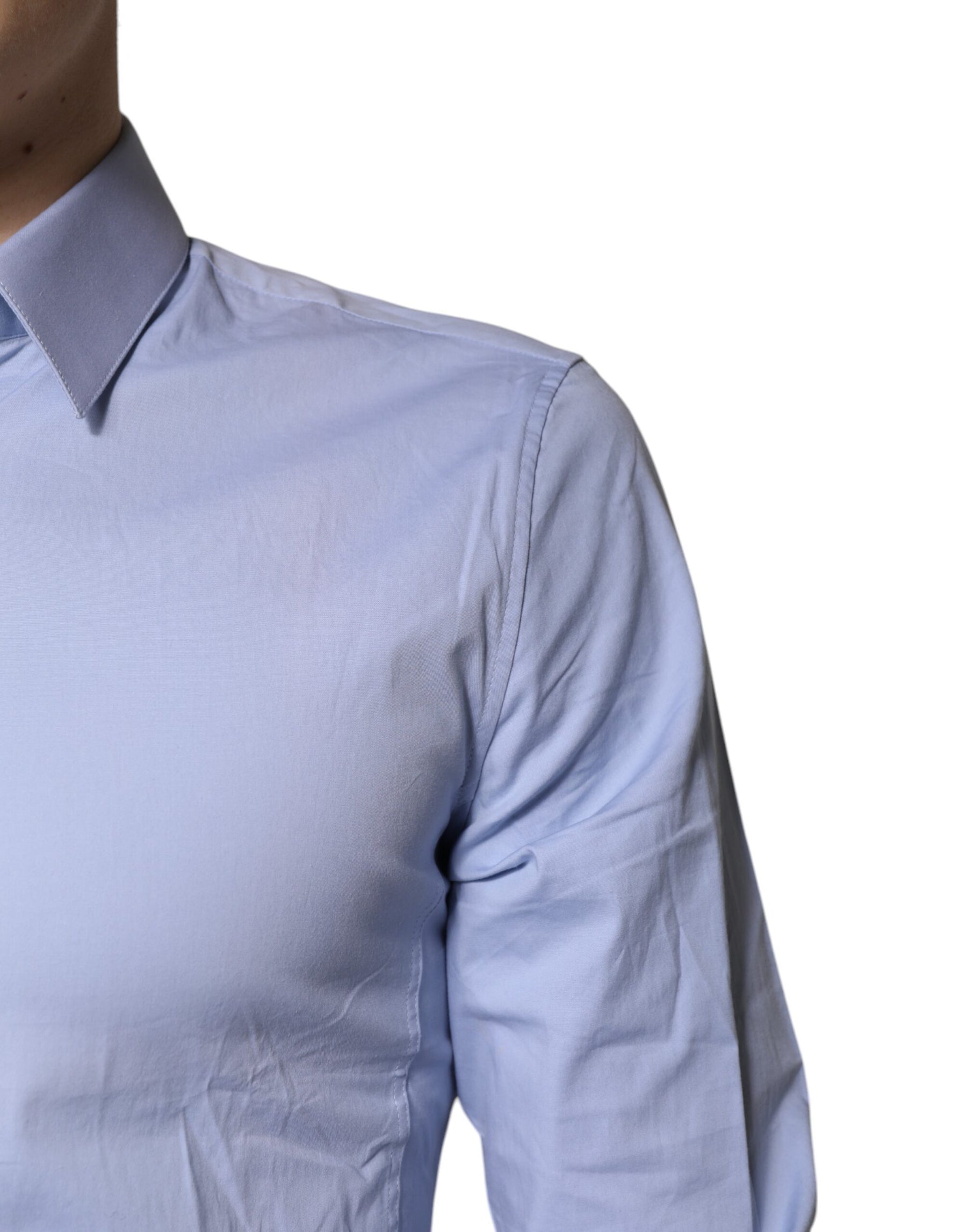 Dolce & Gabbana Light Blue Cotton SICILIA Dress Formal Shirt | Regal Royce