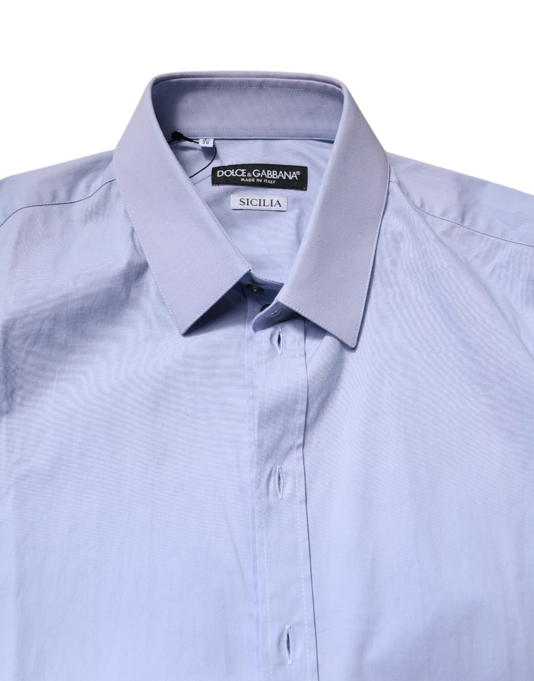 Dolce & Gabbana Light Blue Cotton SICILIA Dress Formal Shirt | Regal Royce