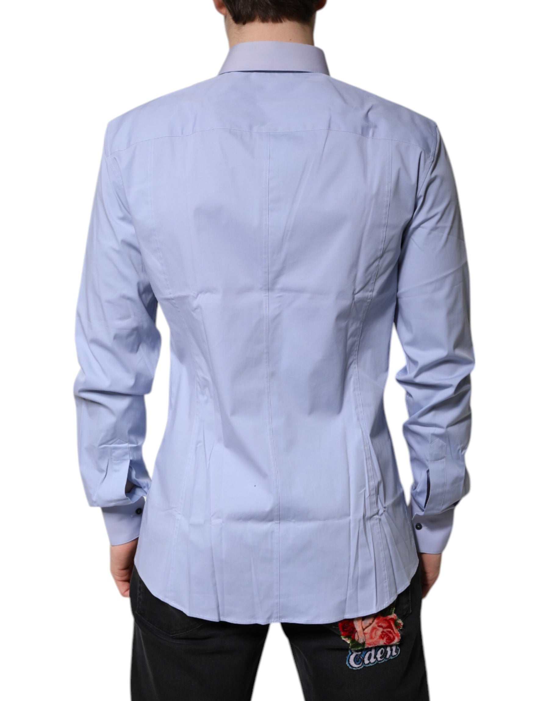 Dolce & Gabbana Light Blue Cotton SICILIA Dress Formal Shirt | Regal Royce