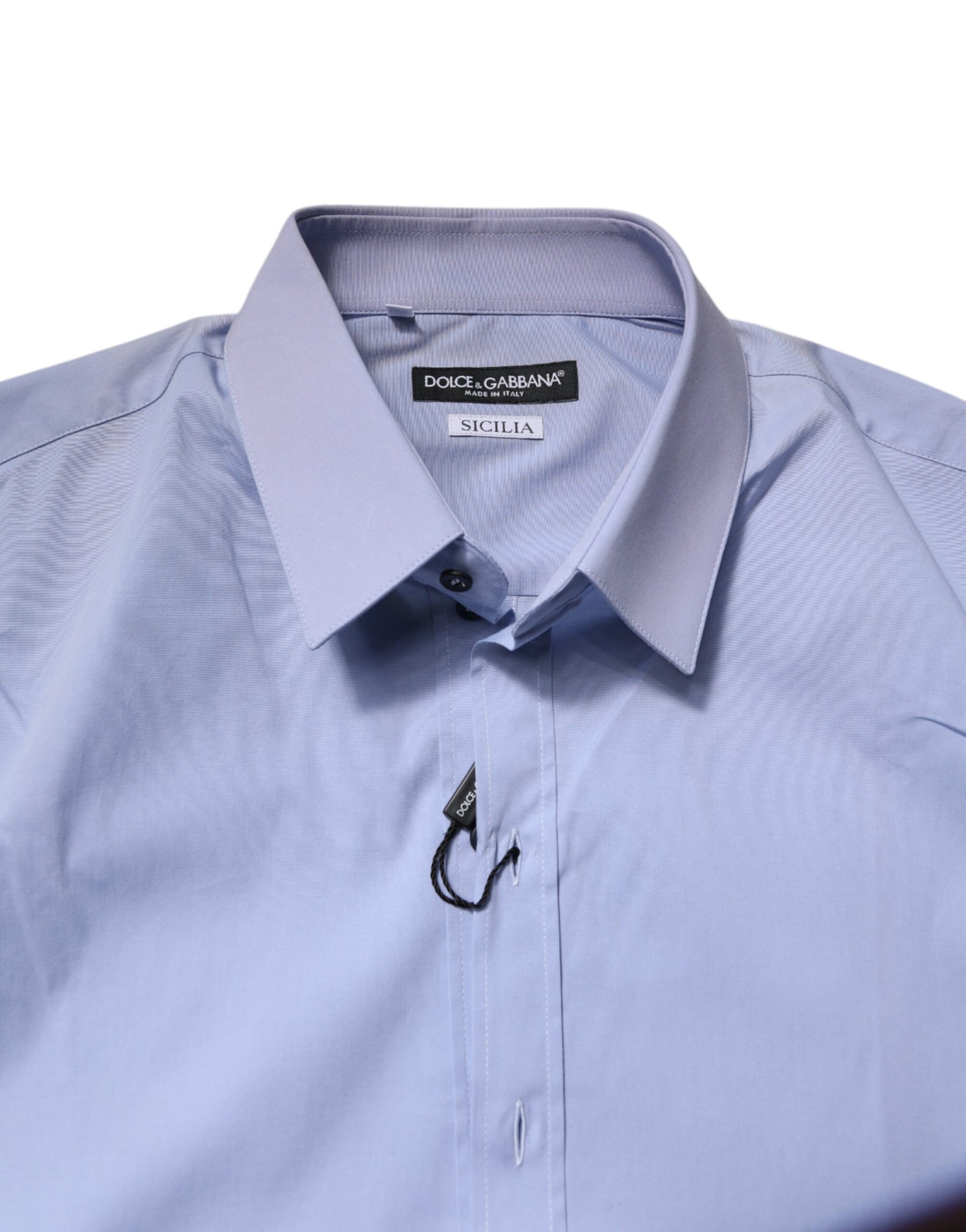 Dolce & Gabbana Light Blue Cotton SICILIA Dress Formal Shirt | Regal Royce
