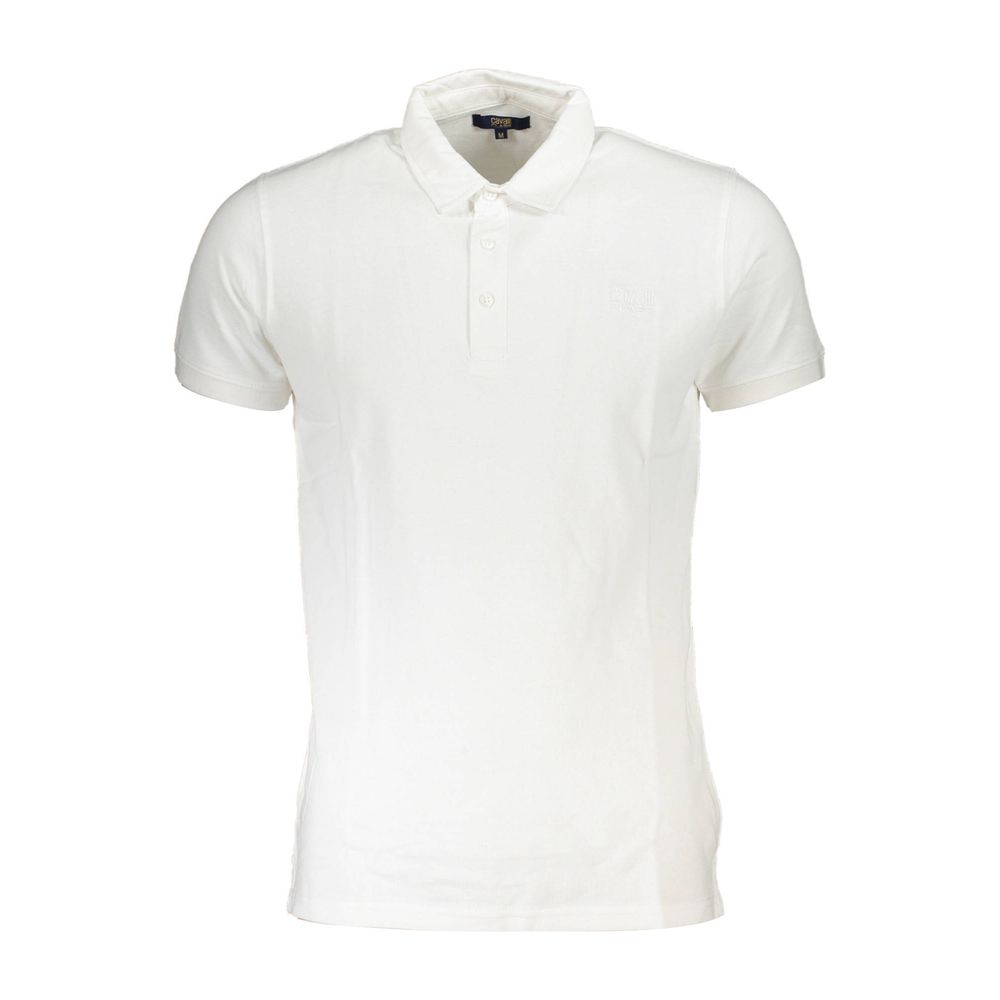Cavalli Class White Cotton Men Polo Shirt | Regal Royce