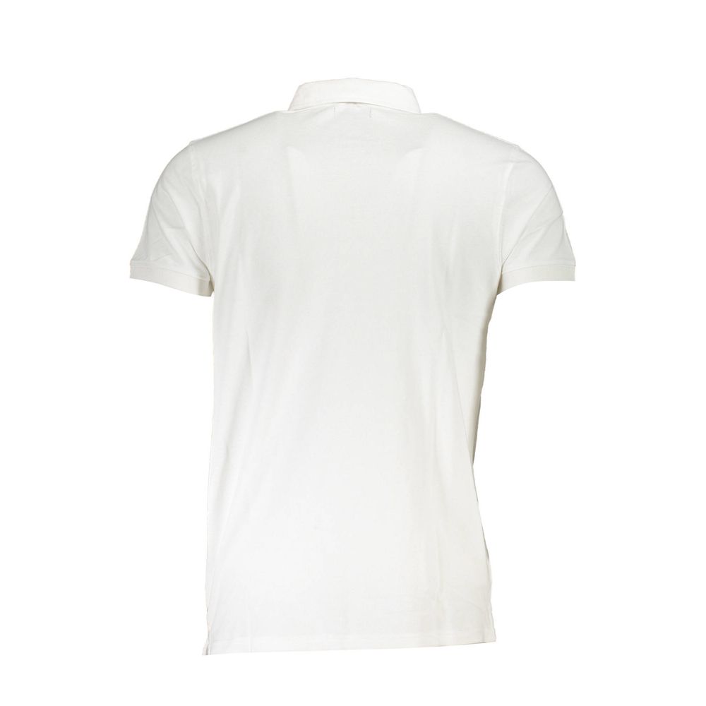 Cavalli Class White Cotton Men Polo Shirt | Regal Royce