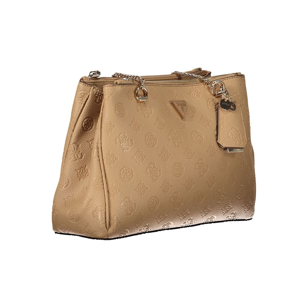 Guess Jeans Beige Polyurethane Women's Handbag | Regal Royce