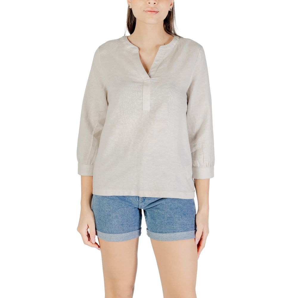 Street One Beige Linen Blouse | Regal Royce