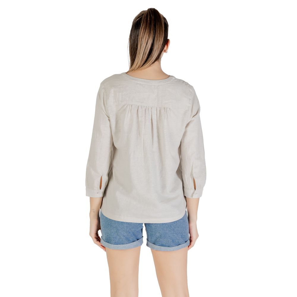 Street One Beige Linen Blouse | Regal Royce