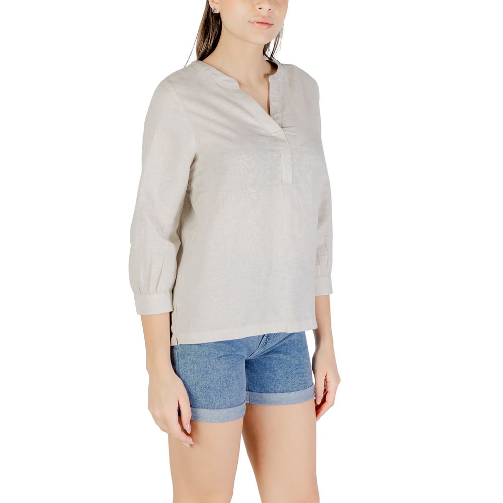 Street One Beige Linen Blouse | Regal Royce