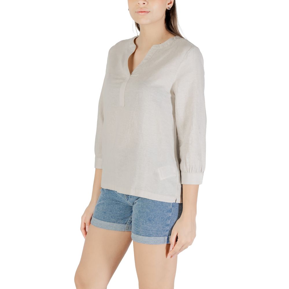 Street One Beige Linen Blouse | Regal Royce