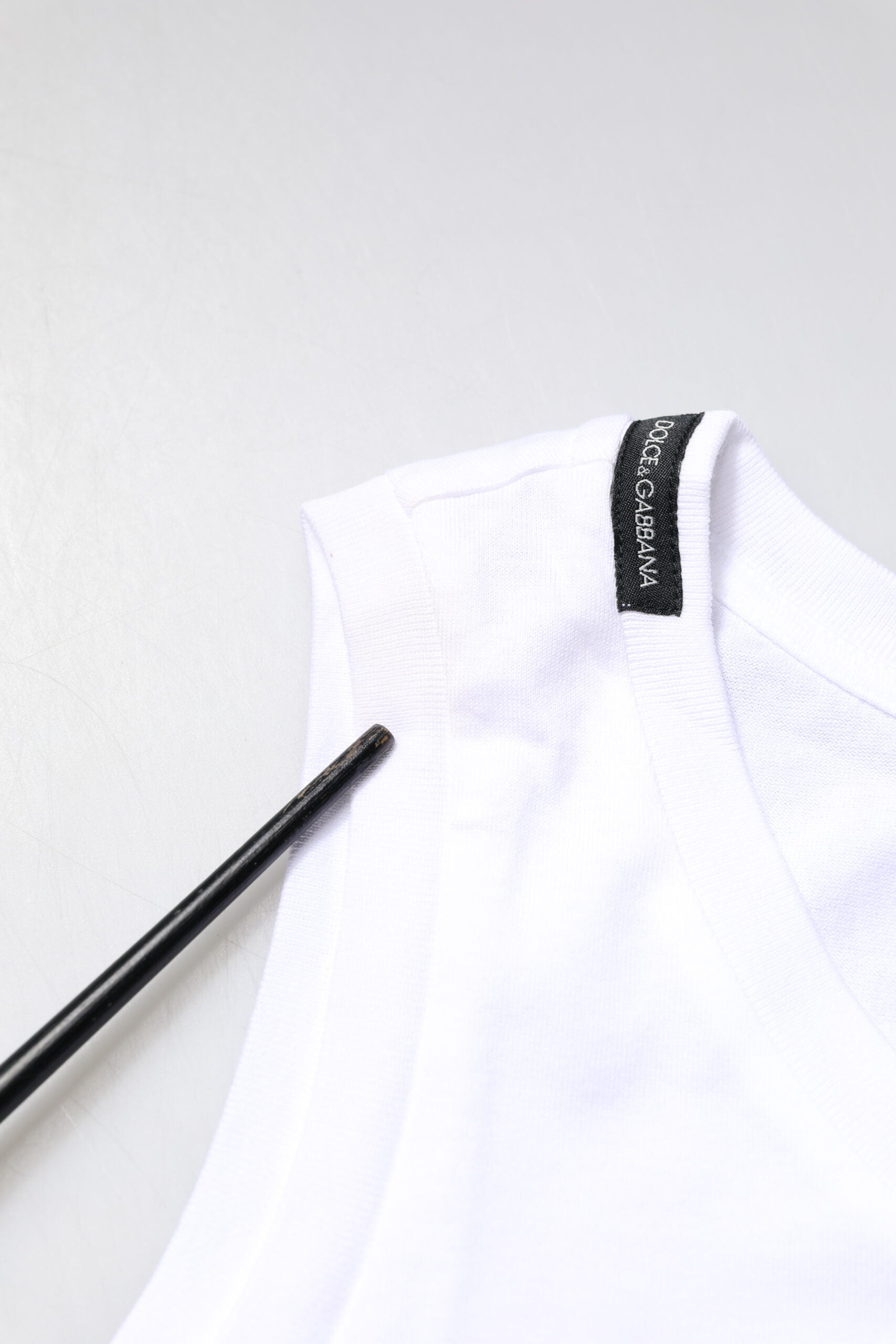 Dolce & Gabbana White Cotton Sleeveless Crew Neck T-shirt | Regal Royce