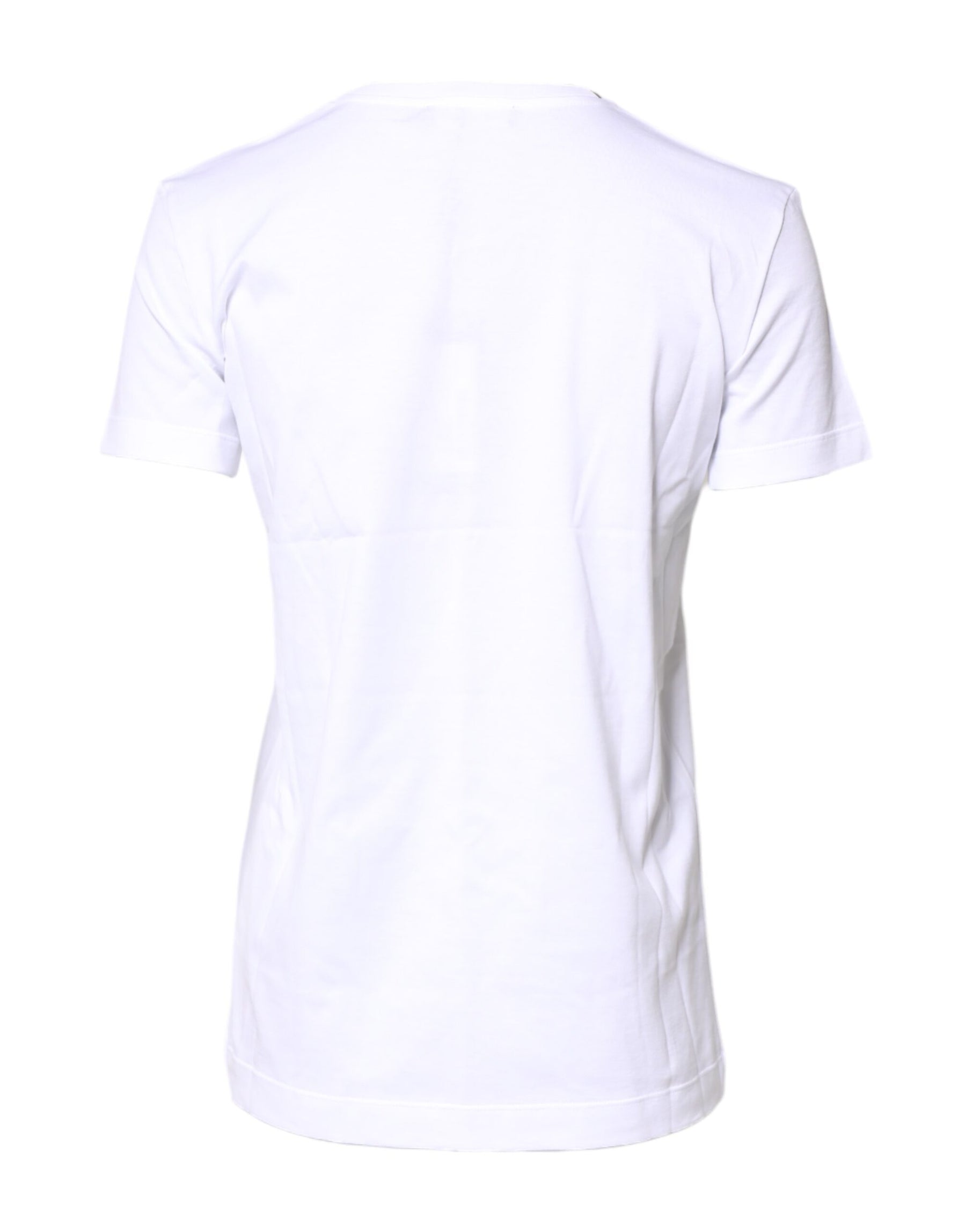 Dolce & Gabbana White Cotton Crew Neck Short Sleeves T-shirt | Regal Royce