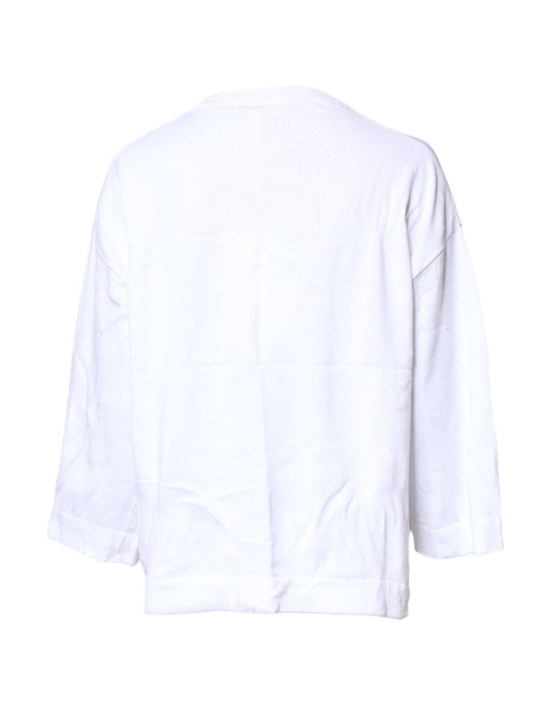 Love Moschino White Graphic Print Cotton Long Sleeves T-shirt | Regal Royce