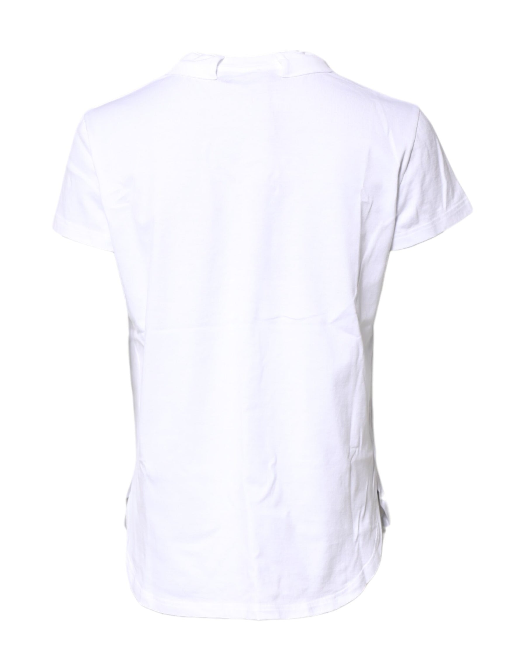 Dolce & Gabbana White Logo Crown Cotton Crew Neck T-shirt | Regal Royce