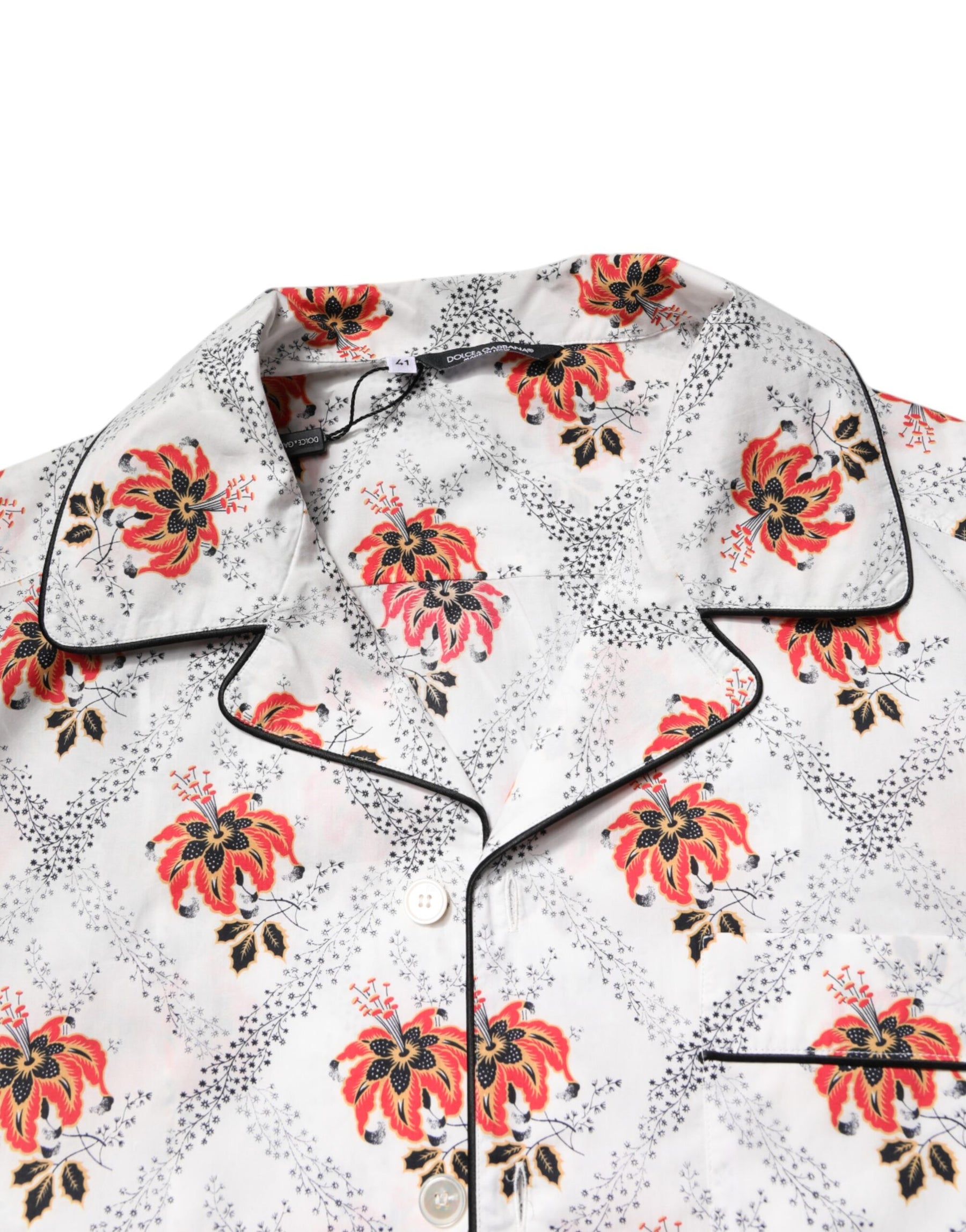Dolce & Gabbana Multicolor Floral Print Cotton Pajama Set Sleepwear | Regal Royce