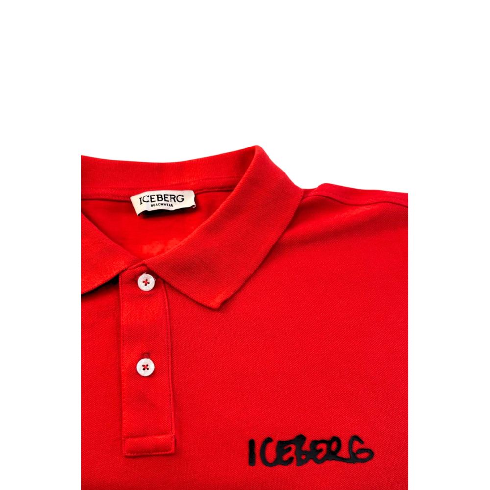 Iceberg Red Cotton Men Polo Shirt | Regal Royce