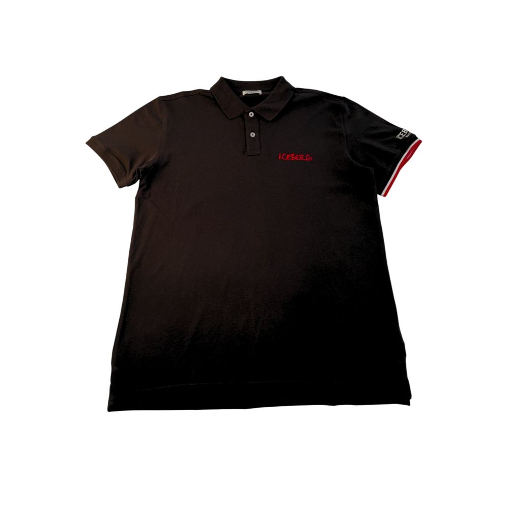 Iceberg Black Cotton Men Polo Shirt | Regal Royce
