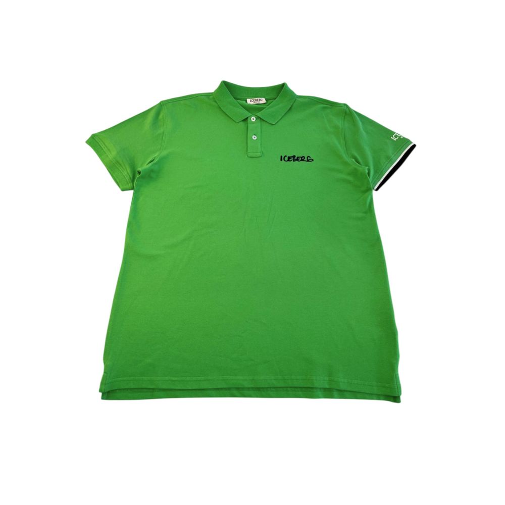 Iceberg Green Cotton Men Polo Shirt | Regal Royce