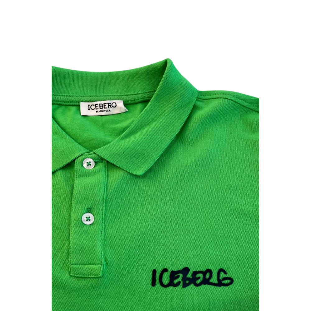 Iceberg Green Cotton Men Polo Shirt | Regal Royce