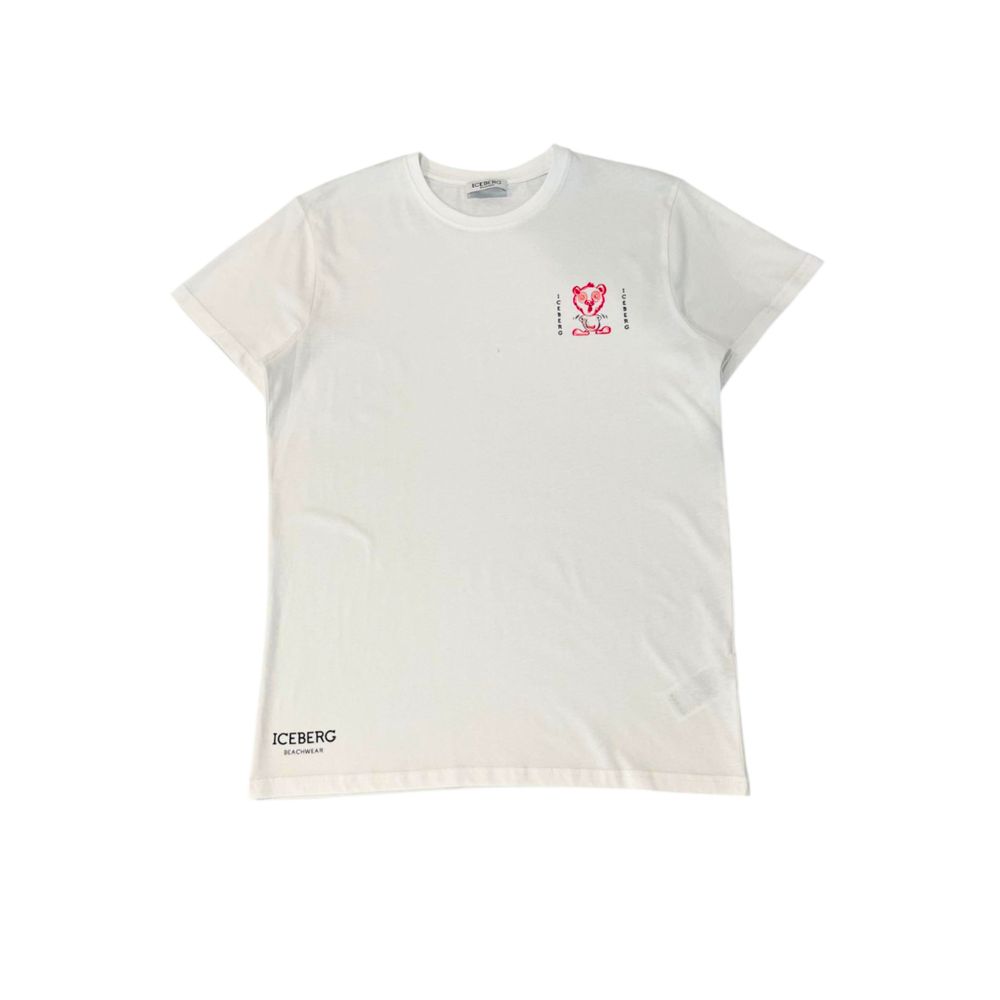 Iceberg White Cotton Men T-Shirt | Regal Royce
