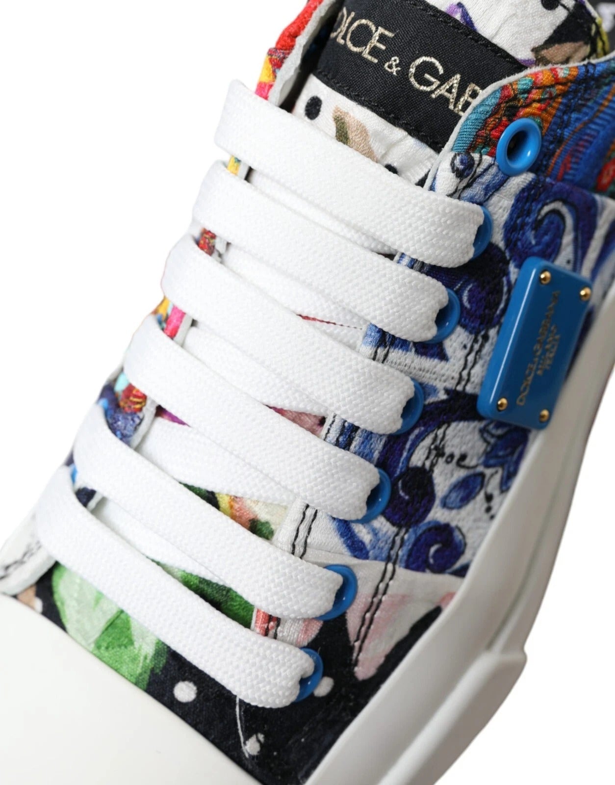 Dolce & Gabbana Multicolor Patchwork Low Top Sneakers Shoes | Regal Royce