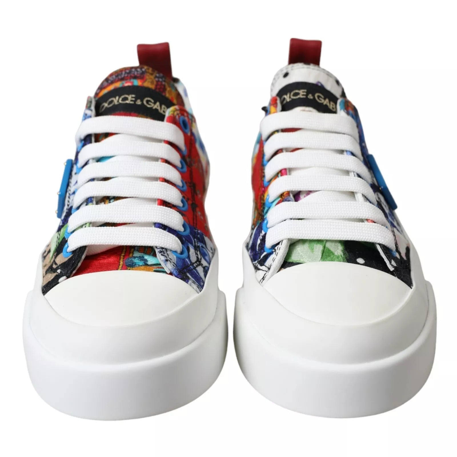 Dolce & Gabbana Multicolor Patchwork Low Top Sneakers Shoes | Regal Royce