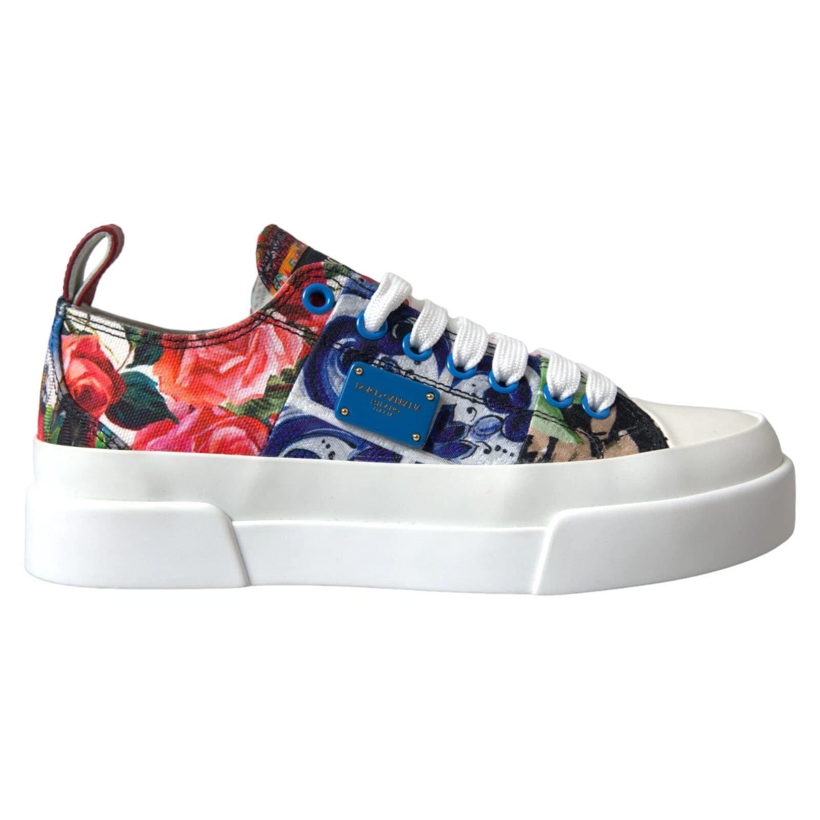 Dolce & Gabbana Multicolor Patchwork Low Top Sneakers Shoes | Regal Royce
