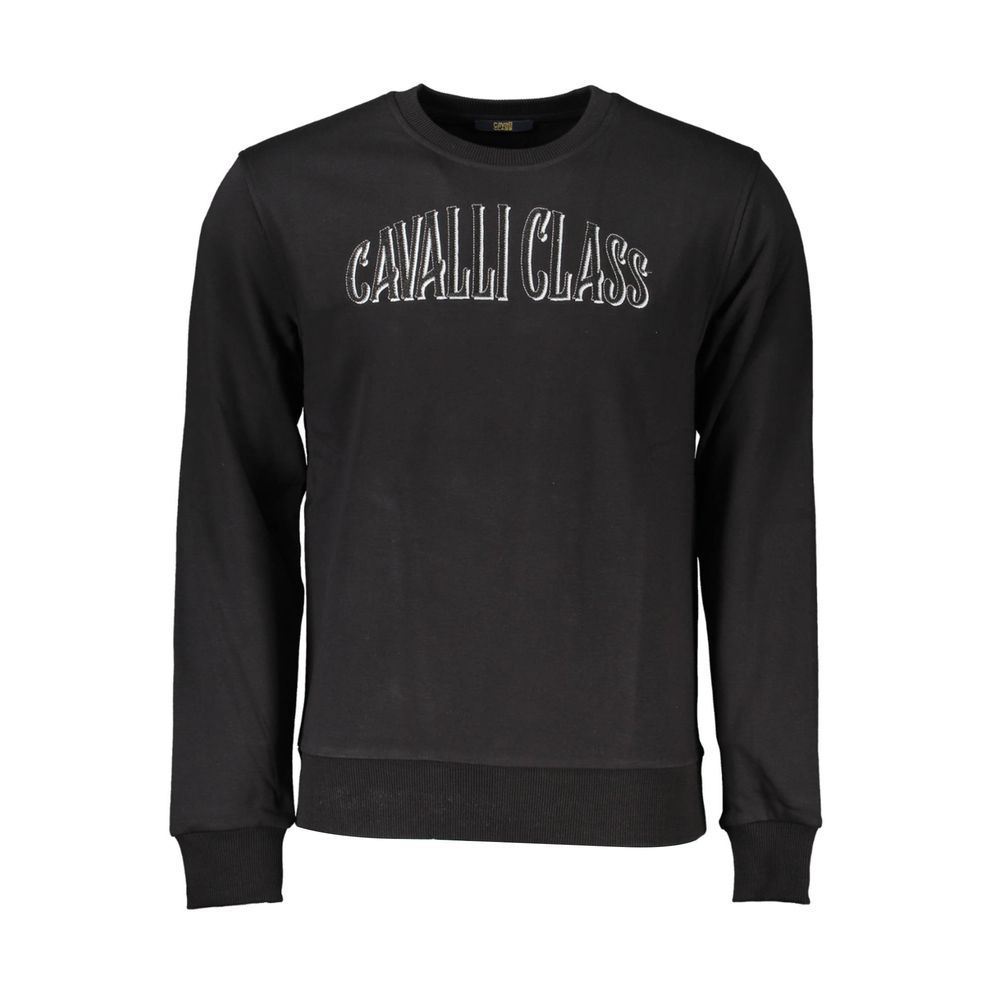Cavalli Class Black Cotton Men Sweatshirt | Regal Royce