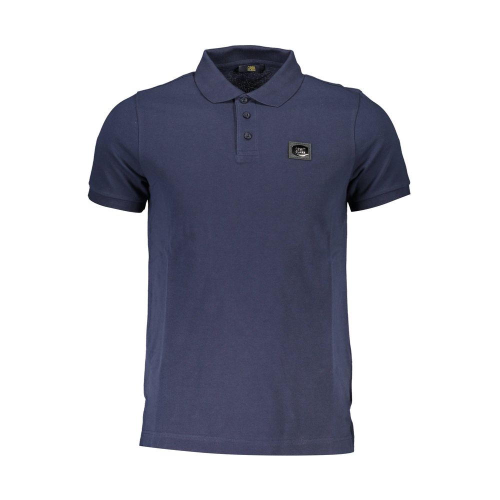 Cavalli Class Blue Cotton Men Polo Shirt | Regal Royce