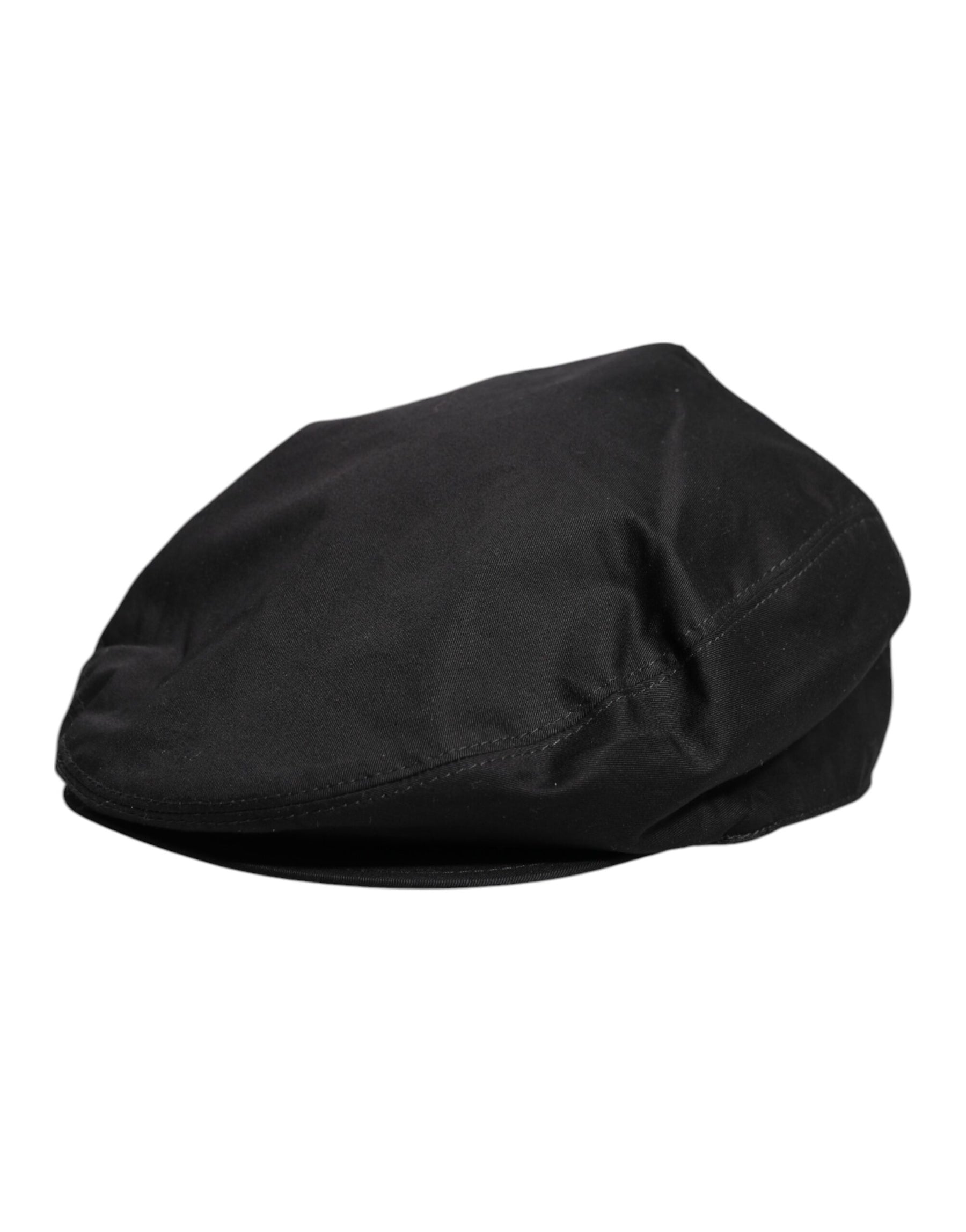 Dolce & Gabbana Black Cotton Newsboy Capello Cabbie Hat | Regal Royce