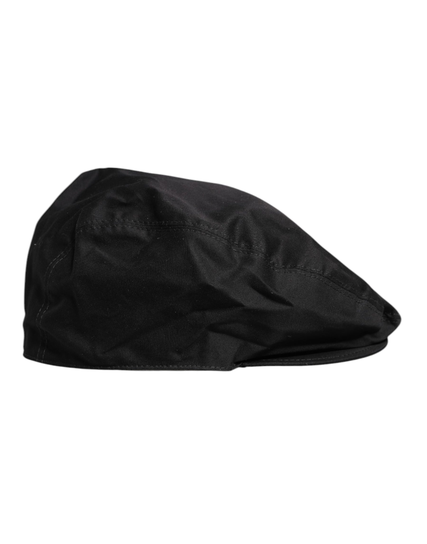 Dolce & Gabbana Black Cotton Newsboy Capello Cabbie Hat | Regal Royce