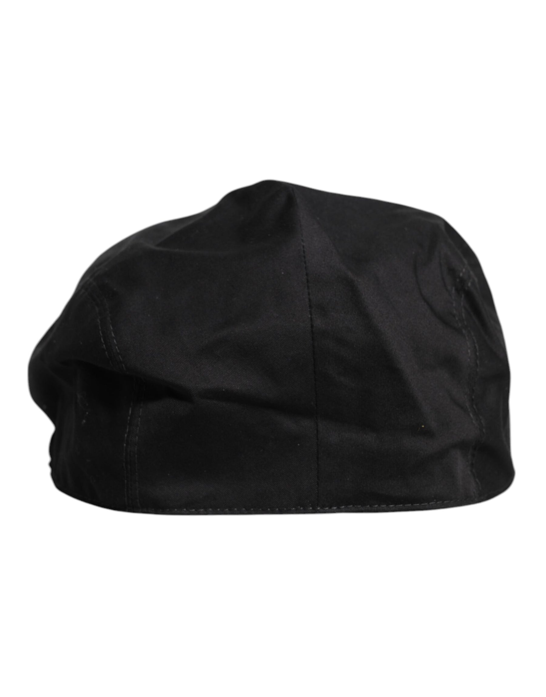 Dolce & Gabbana Black Cotton Newsboy Capello Cabbie Hat | Regal Royce