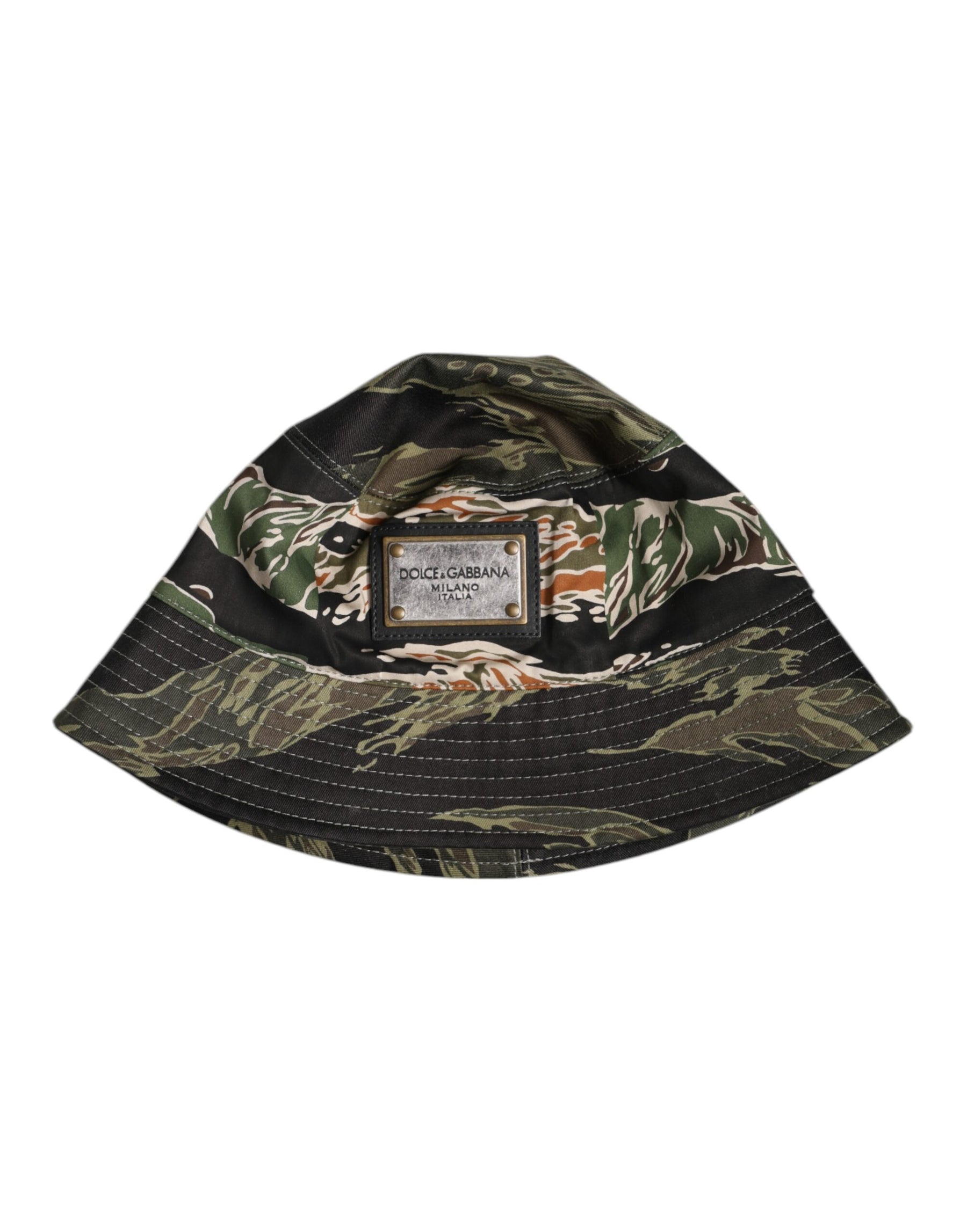 Dolce & Gabbana Multicolor DG Plaque Wide Brim Bucket Hat | Regal Royce