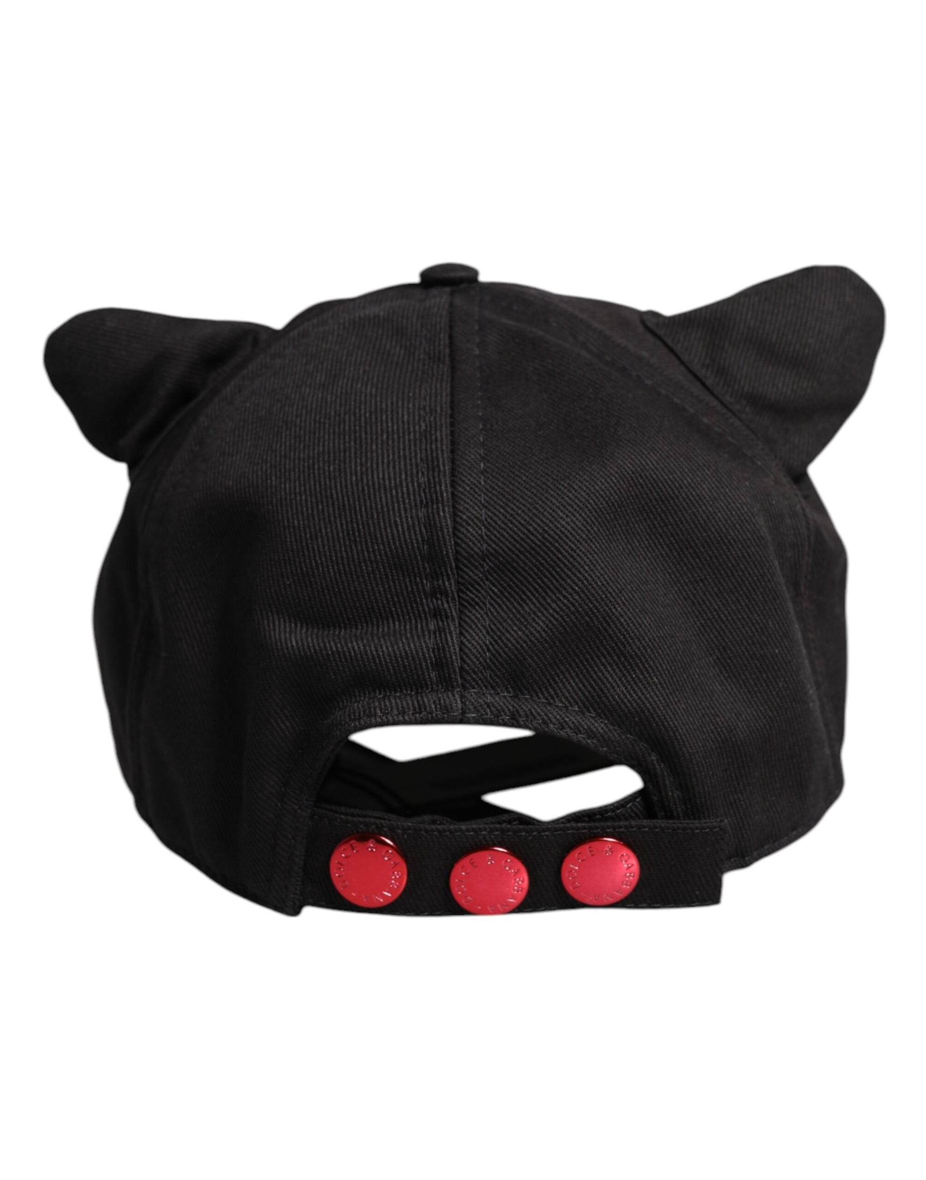 Dolce & Gabbana Black Cotton Logo Patch 6 Panels Baseball Cap | Regal Royce