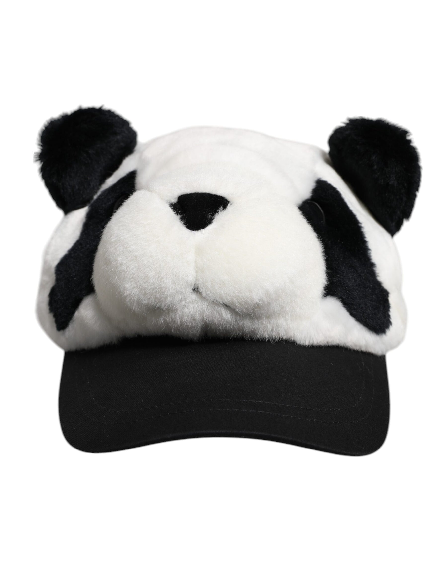 Dolce & Gabbana Black White Panda Fur Women Baseball Cap | Regal Royce